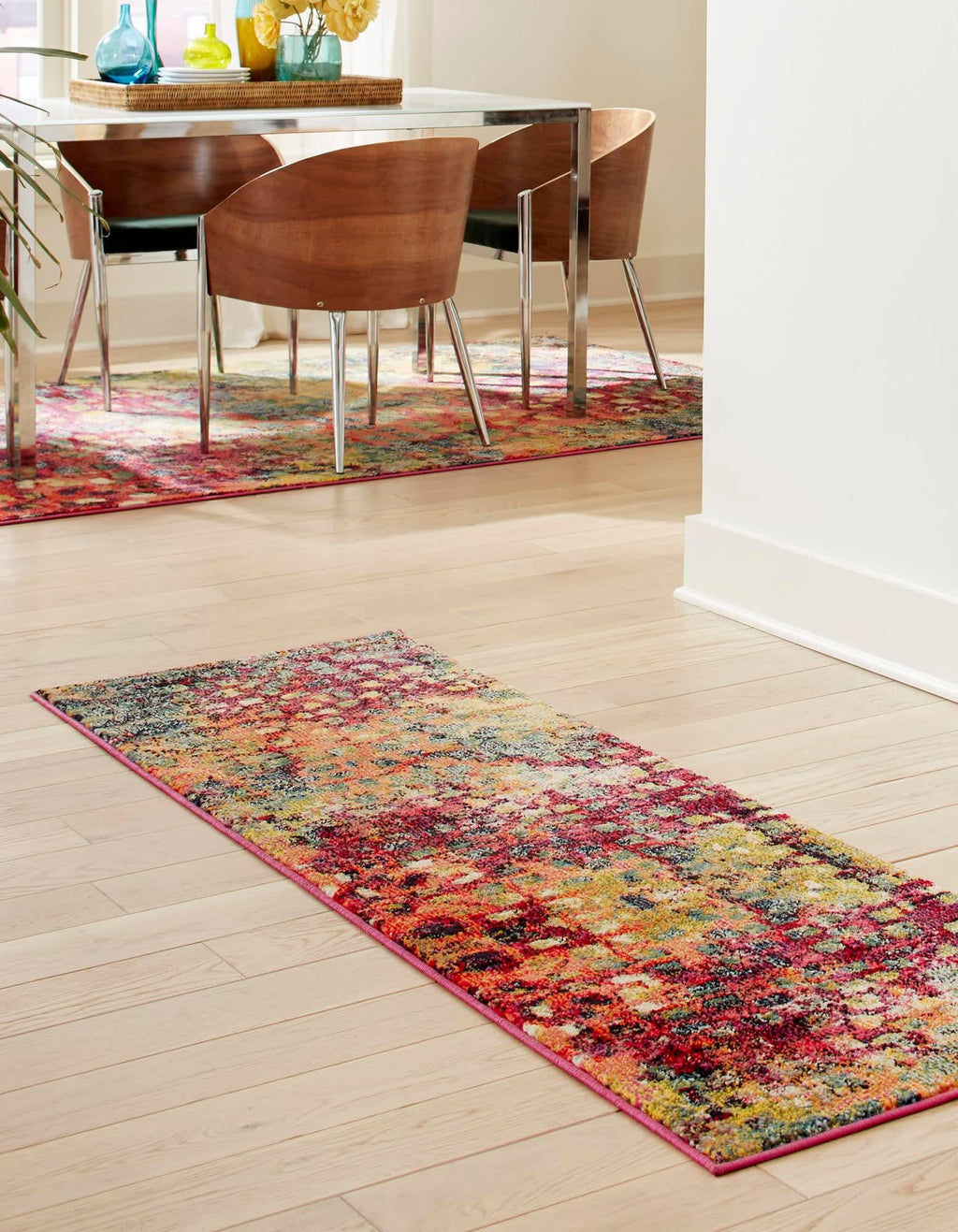 Unique Loom Jardin Collection Colorful, Vibrant, Abstract, Modern Area Rug (2' 0 x 3' 0 Rectangular, Multi/ Blue)