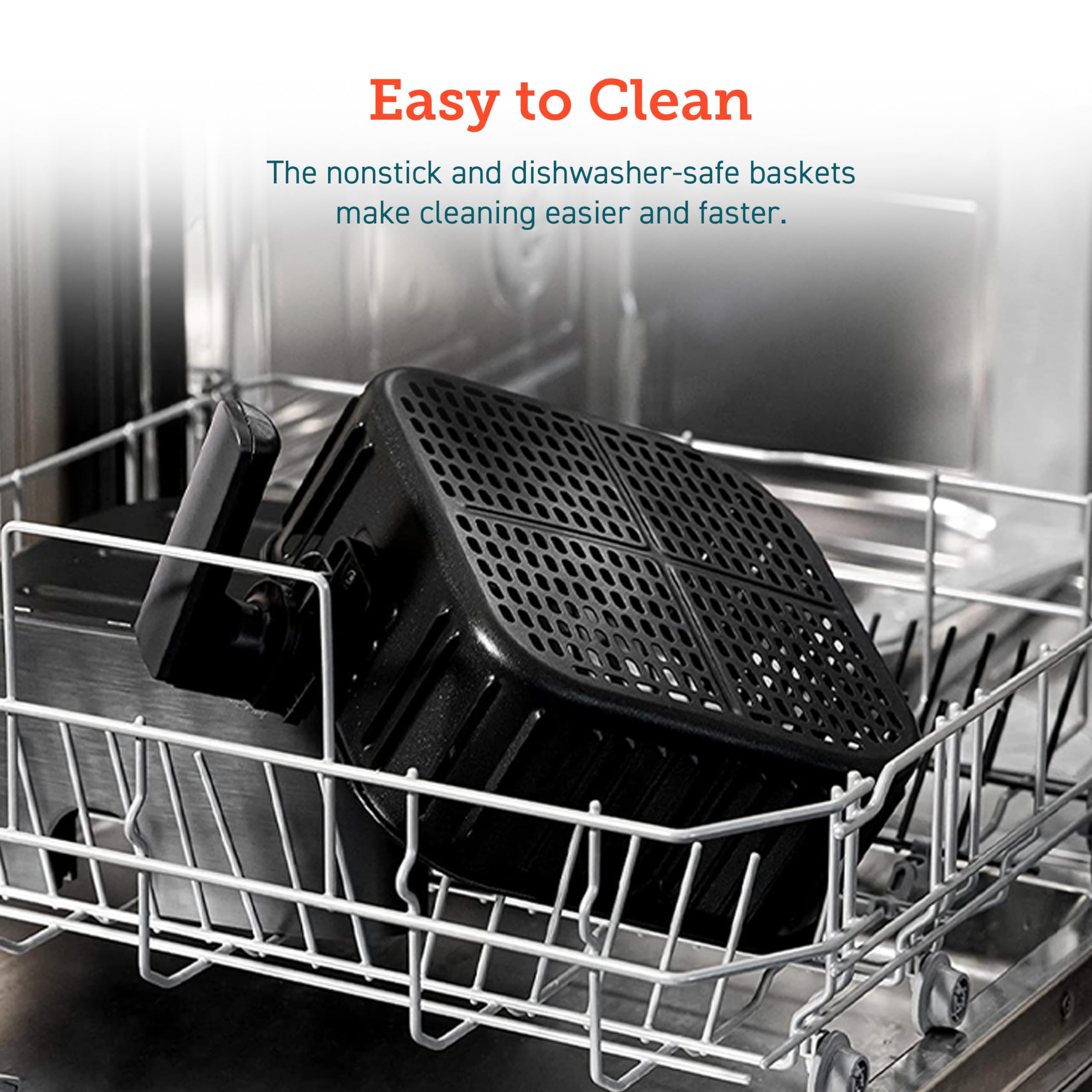 Cosori 12-in-1 Air Fryer 5.8QT, Toast, Bake, Nutrition Facts for 100+ In-App Recipes, AdaptIQ Tech Fast Cook, for Main & Side Dishes, Snacks, Leftovers, Detachable Square Basket, Dishwasher Safe