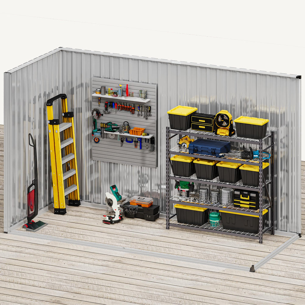 DWVO 6x4ft Outdoor Storage Shed, Lockable Metal Tool Storage Sheds, Waterproof Garden Sheds with Vents for Backyard, Patio, Garage, Lawn, Dark Gray