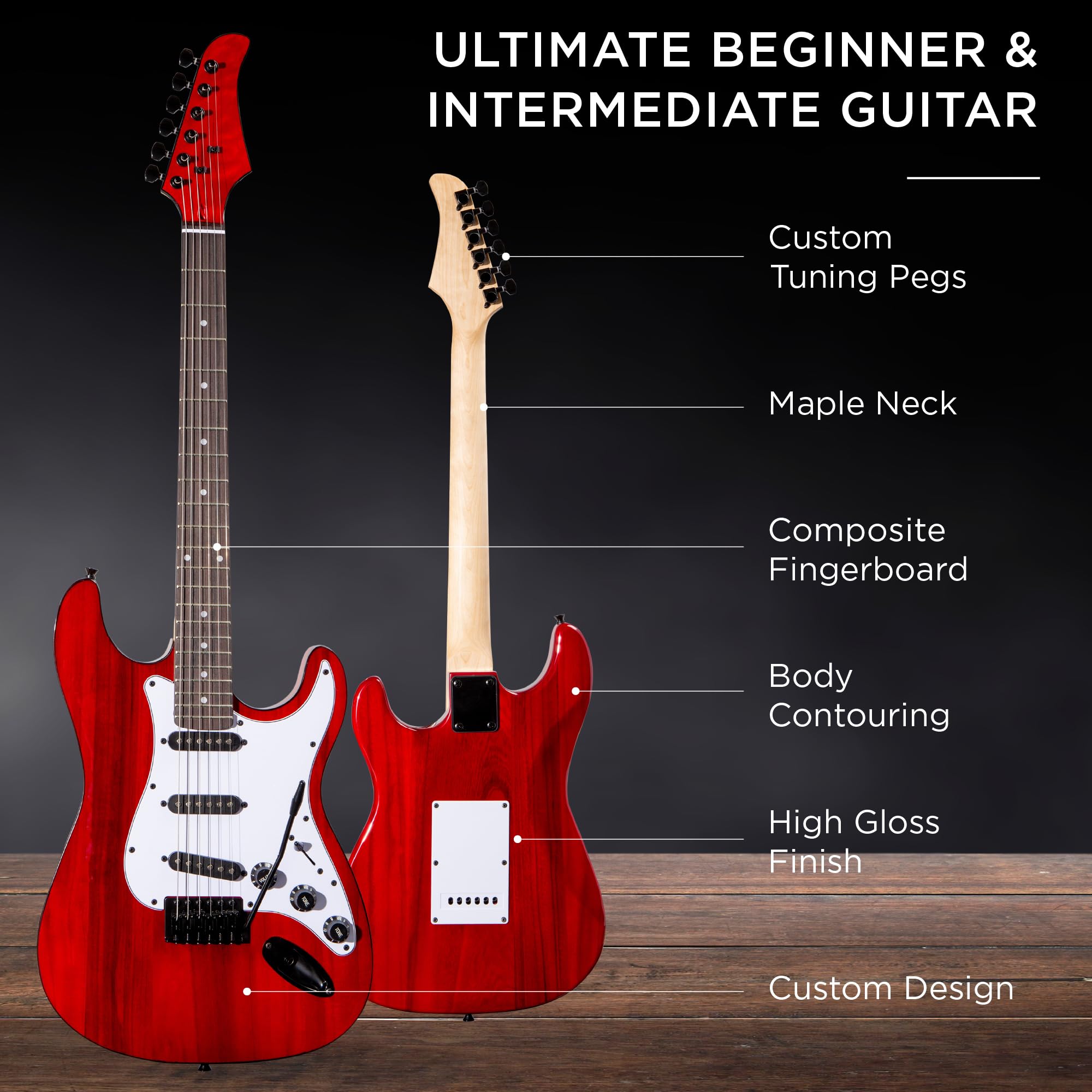 Best Choice Products 39in Full Size Beginner Electric Guitar Starter Kit w/Case, Strap, 10W Amp, Strings, Pick, Tremolo Bar - 3 Color Sunburst