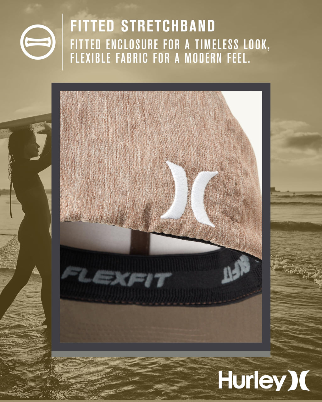 Hurley mens One & Only Corp Flexfit Perma Curve Bill Baseball Hat
