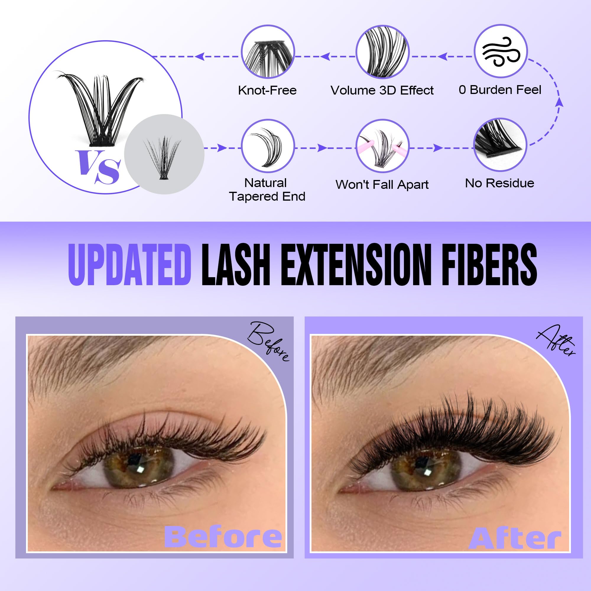 Pawotence Lash Extension Kit DIY 280pcs Individual Lash Clusters Kit 20D&30D Natural 9-15mm Cluster Eyelash Extensions Kit with Lash Bond and Seal, Tweezers for Self Use (20D&30D, 0.07D, 9-15mm, Kit)