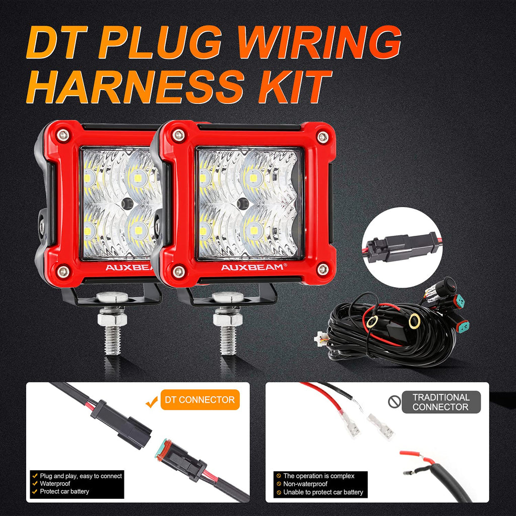 Auxbeam FA Series 3 Inch LED Cubes with DRL 2 Modes Spot Beam Offroad Lights 20W Driving Spotlights A-Pillar Ditch Lights for 4x4 Truck Car ATV Motorcycle, Pair