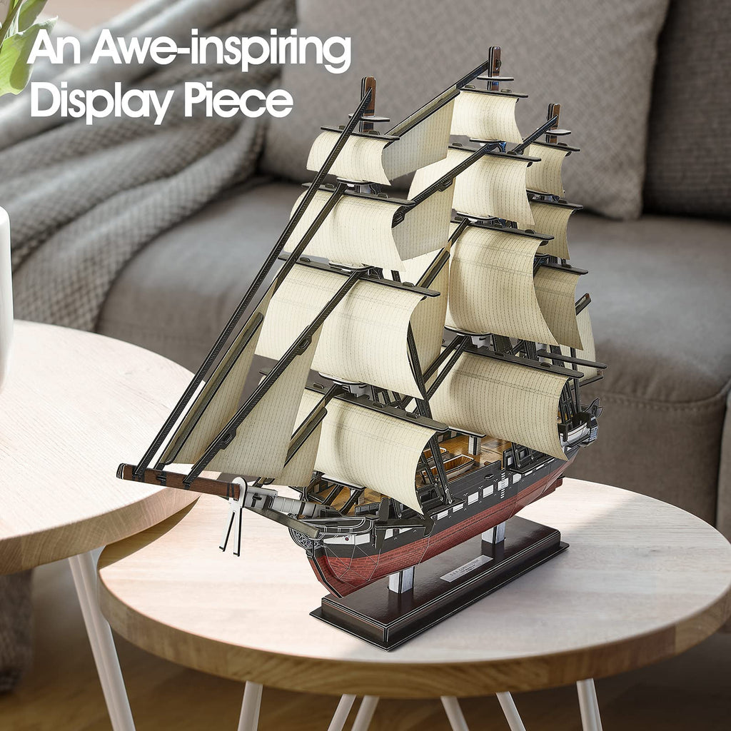CubicFun 3D Ship Puzzles for USS Constitution Sailing Boat Models for Adults and Teens Toys, 193 Pieces