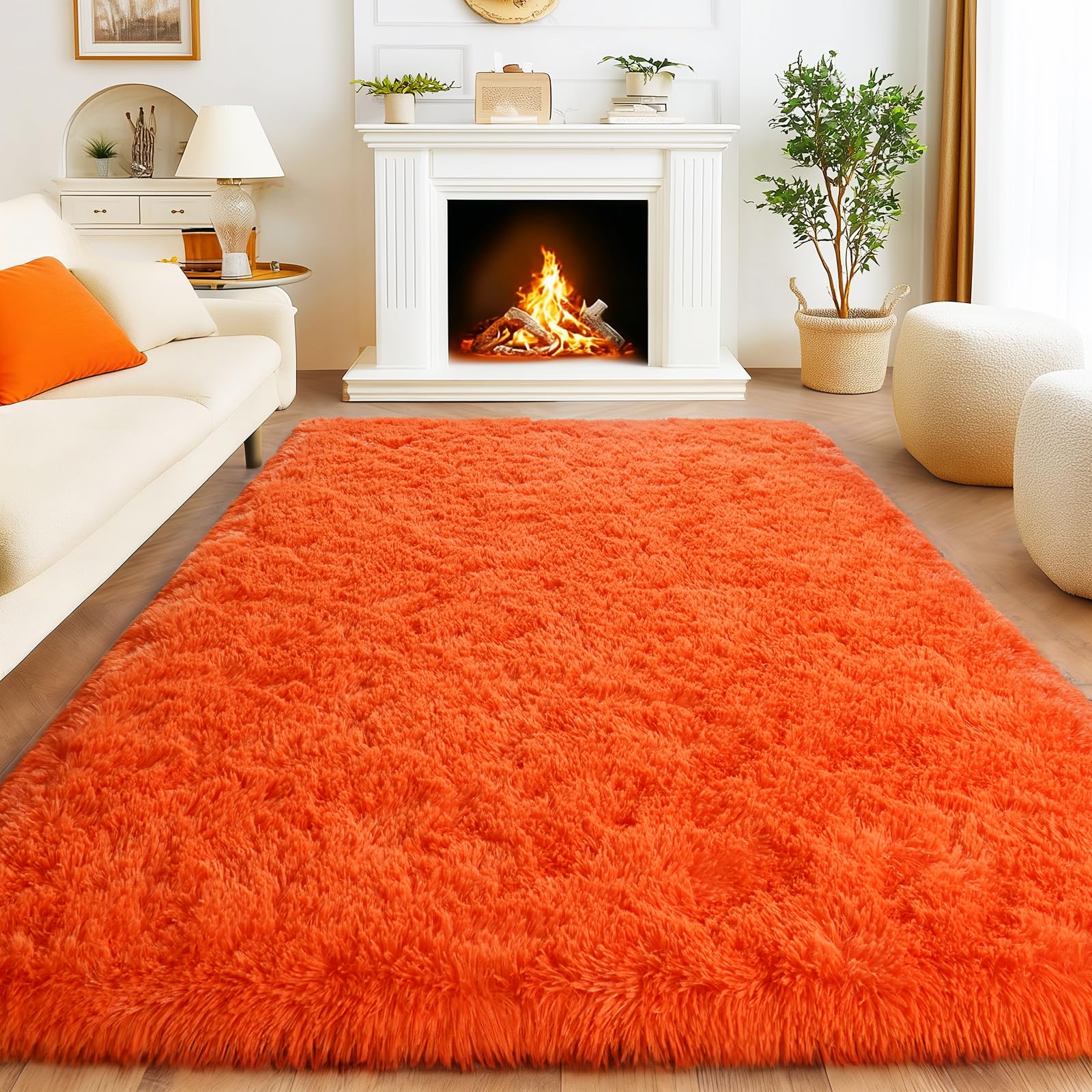 Awaytail Fluffy Rug Washable 2x3 Feet, Pure Black Desk Chair Rug Non-Slip, Super Soft Kids Rug for Boys Nursery Dorm Decor