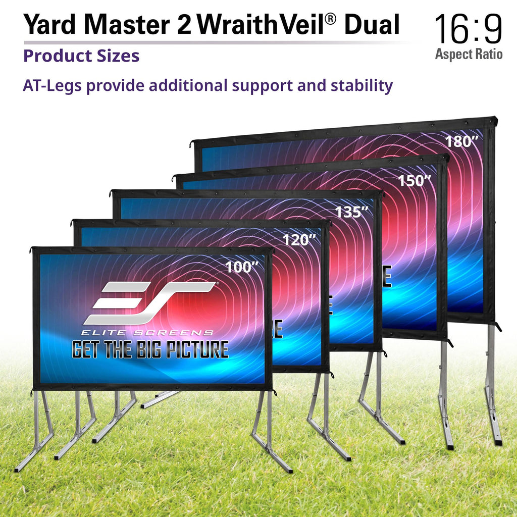 Elite Screens 100-inch Wraith Veil DUAL, 16:9, 0.8 Gain, 150° Viewing Angle, Front & Rear Projection Screen, Yardmaster 2 OMS100H2-Dual