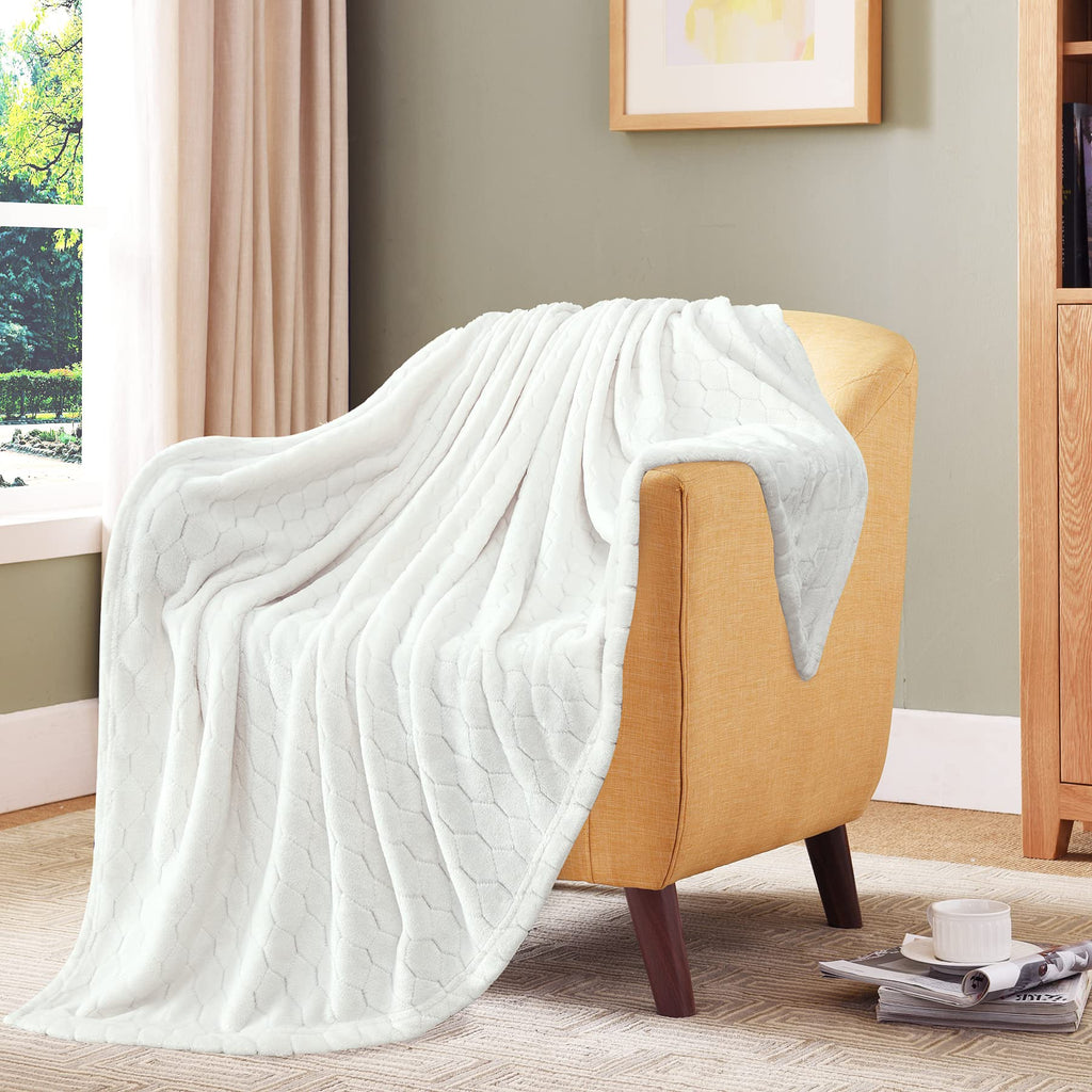 TOONOW Fleece Blanket Fuzzy Plush Throw Blanket 50" x 60", Super Soft Fluffy Bed Blanket Geometric Pattern Comfy Microfiber Flannel Blankets for Couch, Bed, Sofa, Black