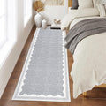 Scalloped Rug 2x3 Rugs for Entryway, Solid Blue Rugs Small Area Rug Non Slip Scalloped Bath Mat, Washable Front Door Mat Indoor Entrance,Soft Girls Nursery Dorm Carpet for Bedroom Kitchen