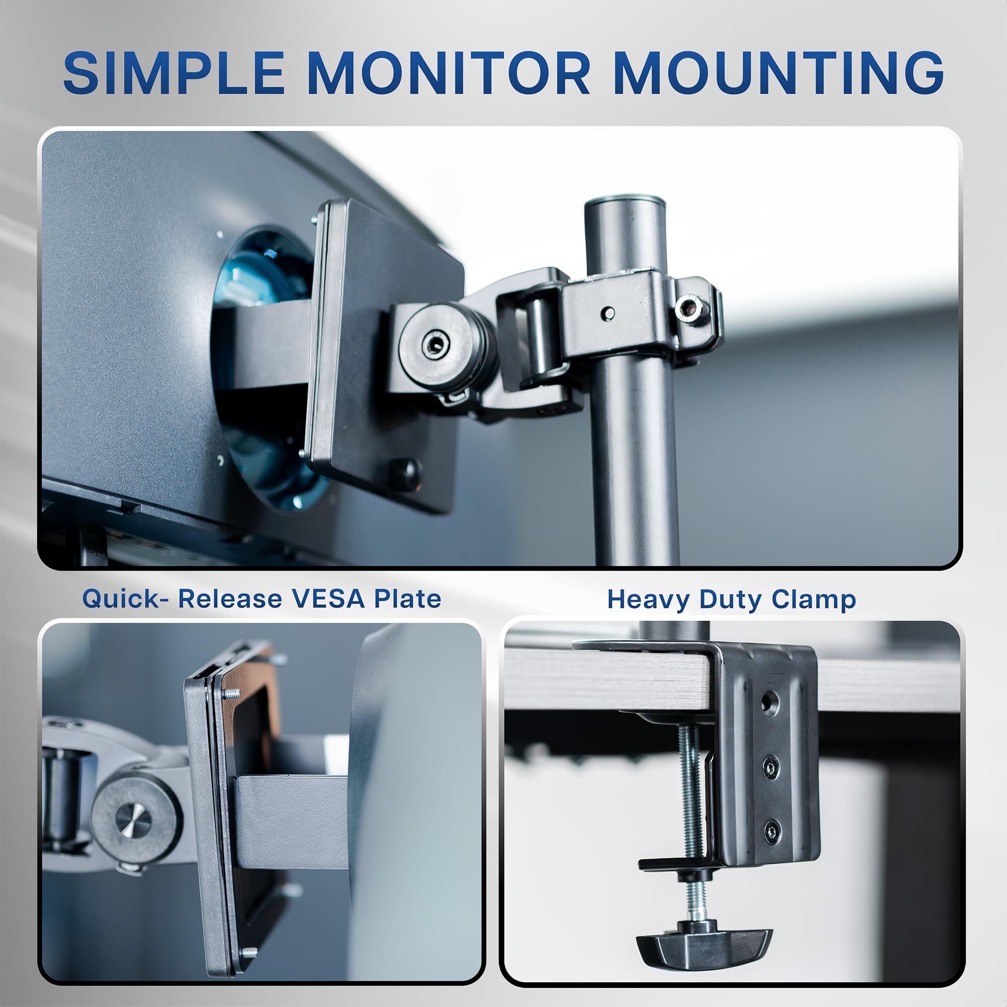 VIVO Dual Monitor Desk Mount Stand with Height Adjustment and VESA Plates for 2 LCD Ultrawide Screens up to 34 inches, Stacked Array, STAND-V002R