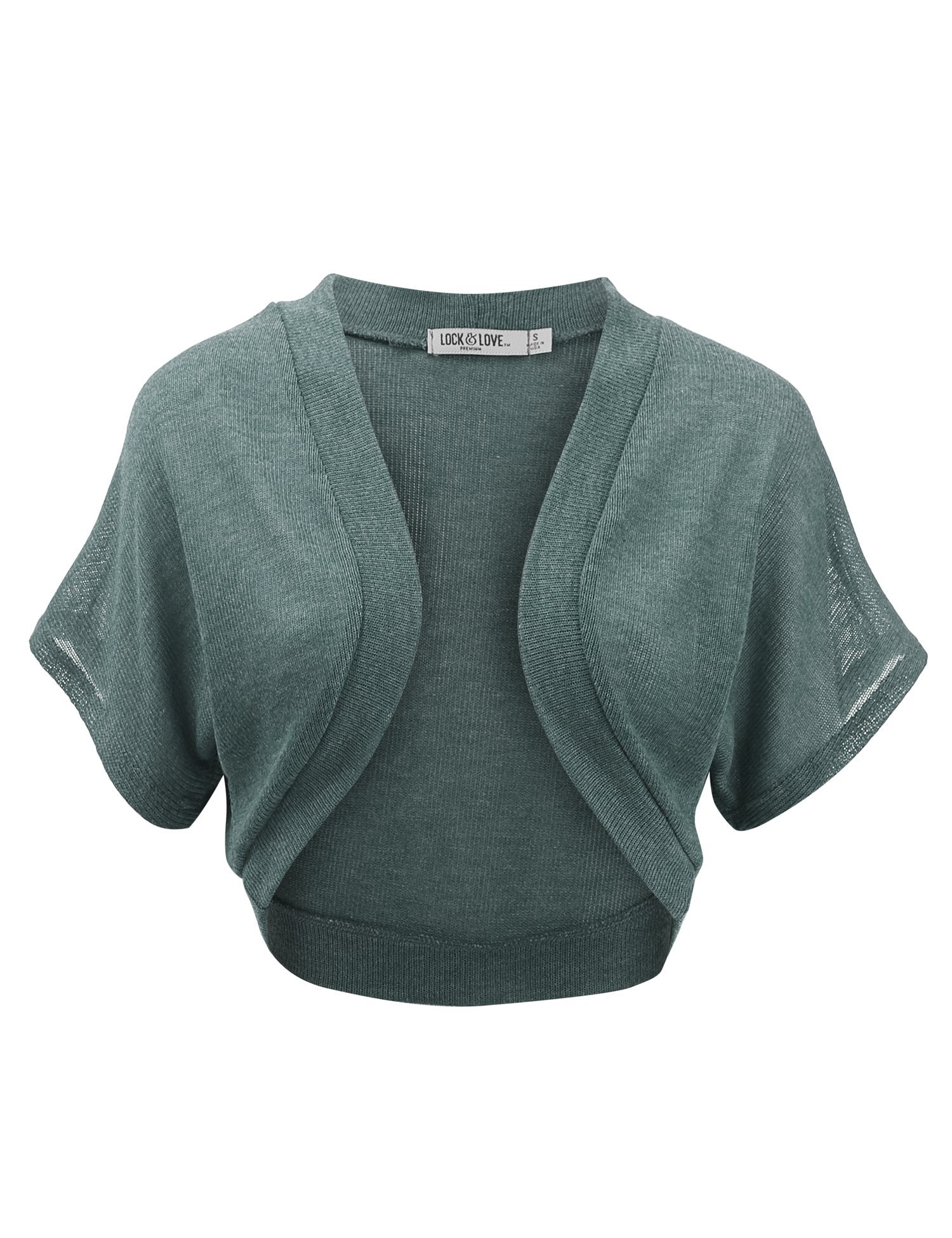 Lock and Love Women's Versatile Open Front Lightweight Short Sleeve Bolero Shrug