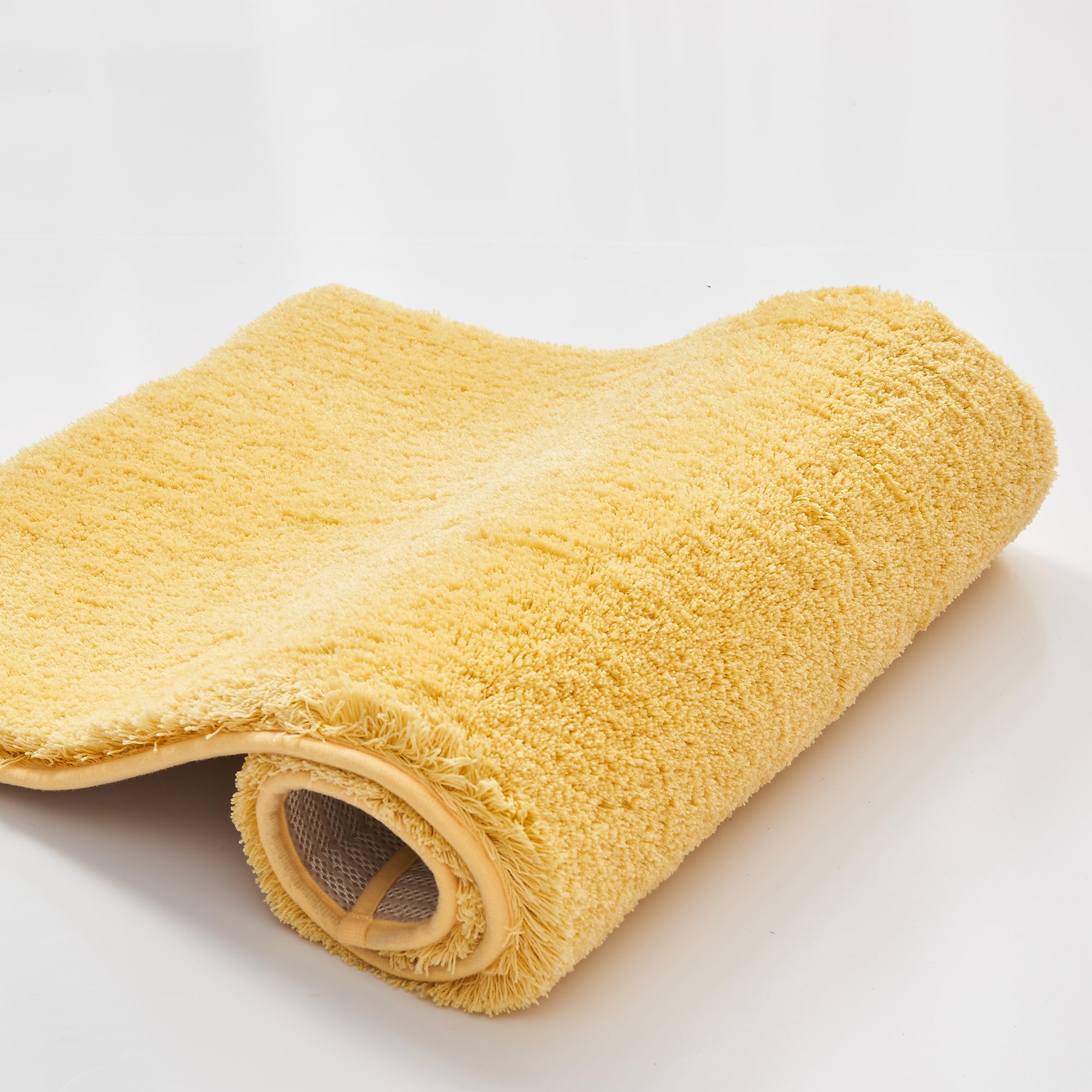 CozeCube Circle Fleece Bath mats for Bathroom, Fluffy Absorbent, Melange Quick Dry Microfiber Bath Rugs, Non Slip Washable Shower Mat Gifts, Brown, 24" X 16"