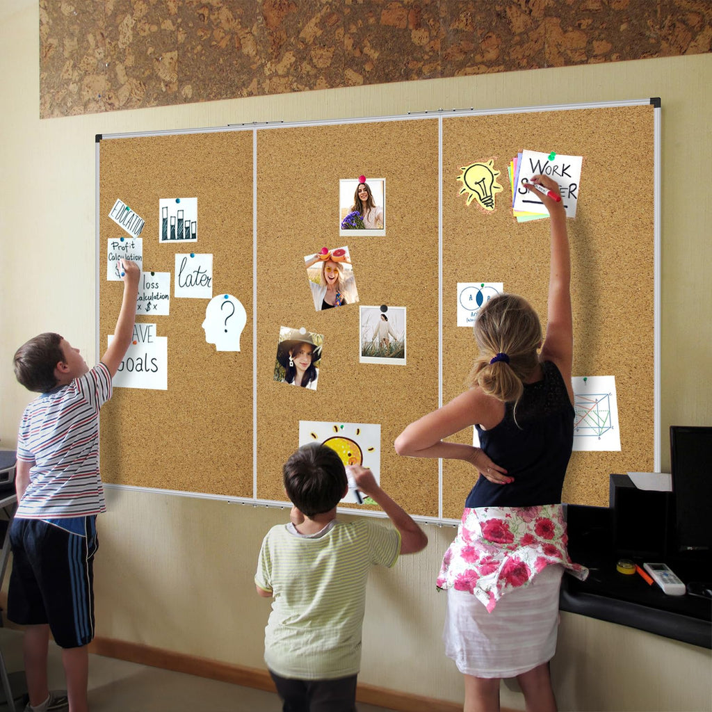 XBoard 24 x 18 Inch Wall-Mounted Office Cork Board, Notice Bulletin Board with Aluminum Frame