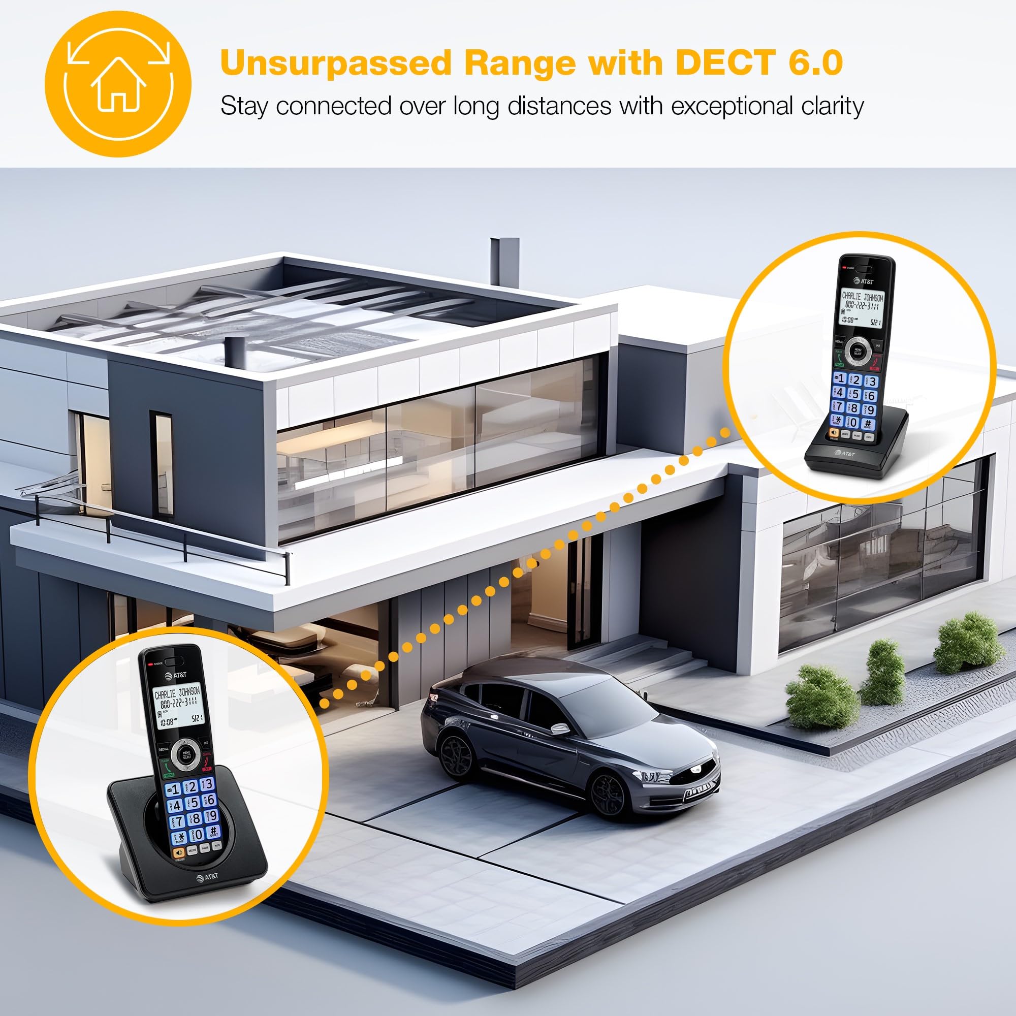 AT&T Landline Home Phone with Call Blocker, Caller ID/Call Waiting, Full-Duplex Handset Speakerphone, Backlit Keypad & Display, Rechargeable Battery, ECO Mode, DECT 6.0: GL2101-11