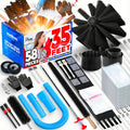 Holikme Dryer Vent Cleaner Kit, Include 30Feet Dryer Vent Cleaning Brush, Dryer Lint Vacuum Attachment, Lint Brush & Dryer Adapters, Blue