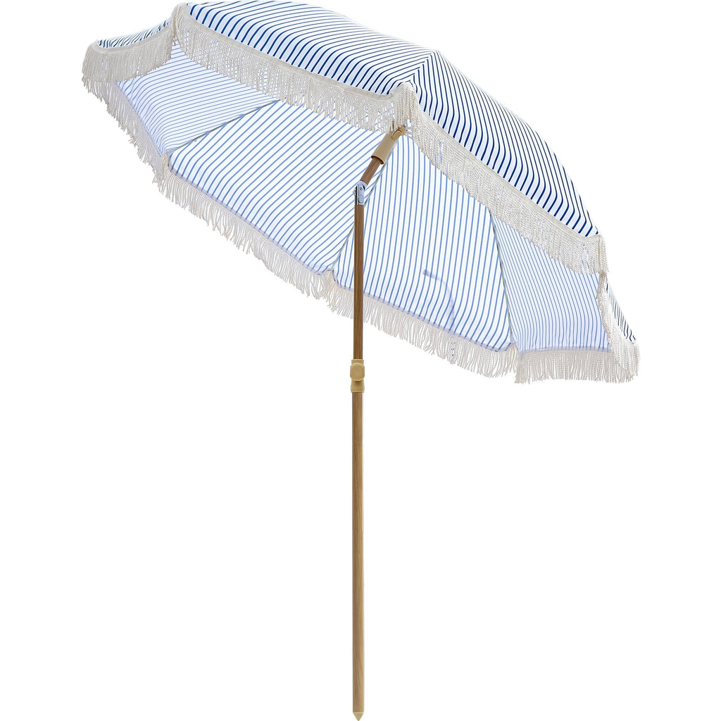 6.5FT Boho Patio Umberlla with Fringe,UPF50+ Outdoor Umbrella with Fiberglass Ribs and Push Button Tilt,Tassels Umbrella for Beach,Terrace,Picnic