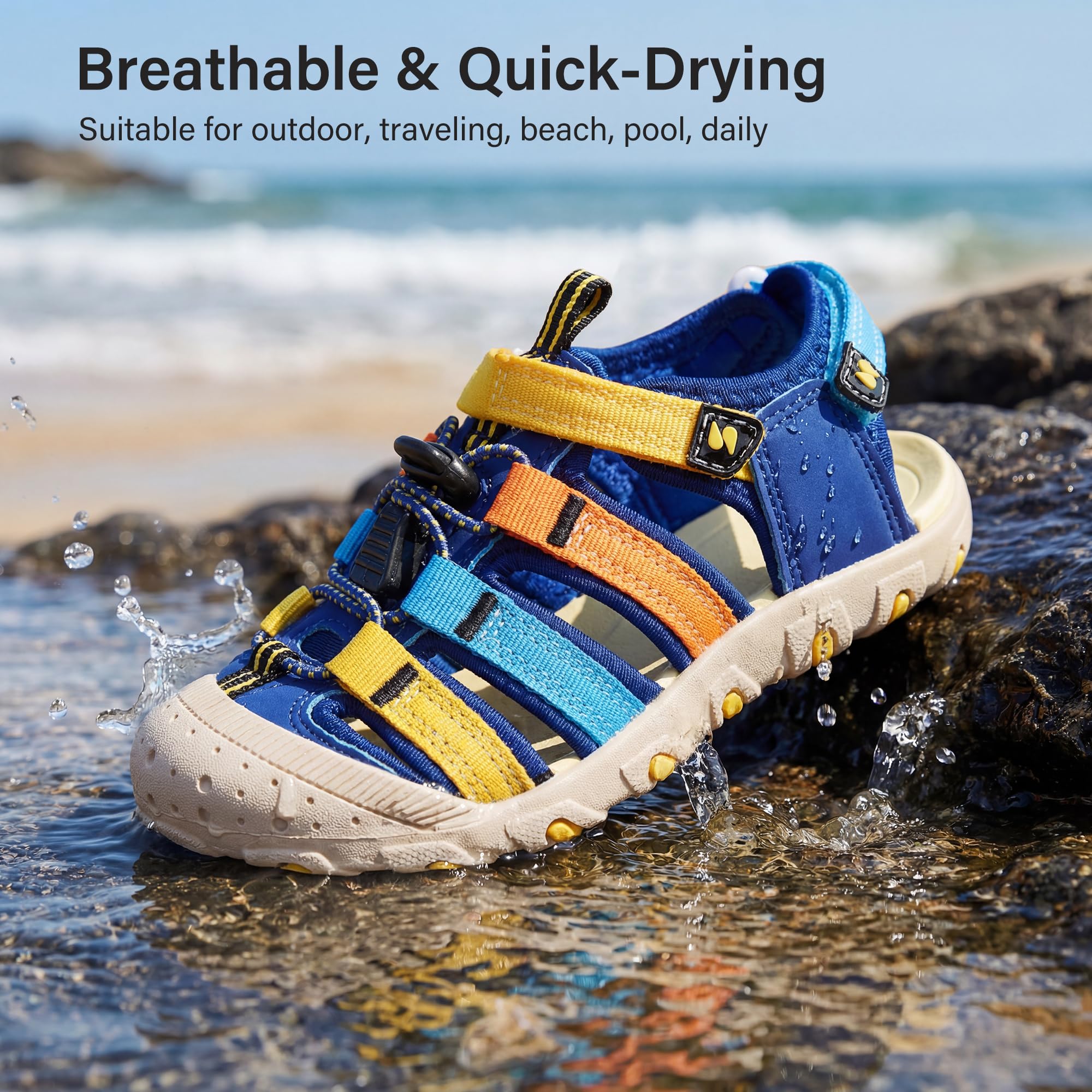 Stelle Girls Sport Water Sandals Kids Hiking Sandals Boys Summer Outdoor Beach Closed-Toe Athletic Shoes for Toddler/Little/Big Kids
