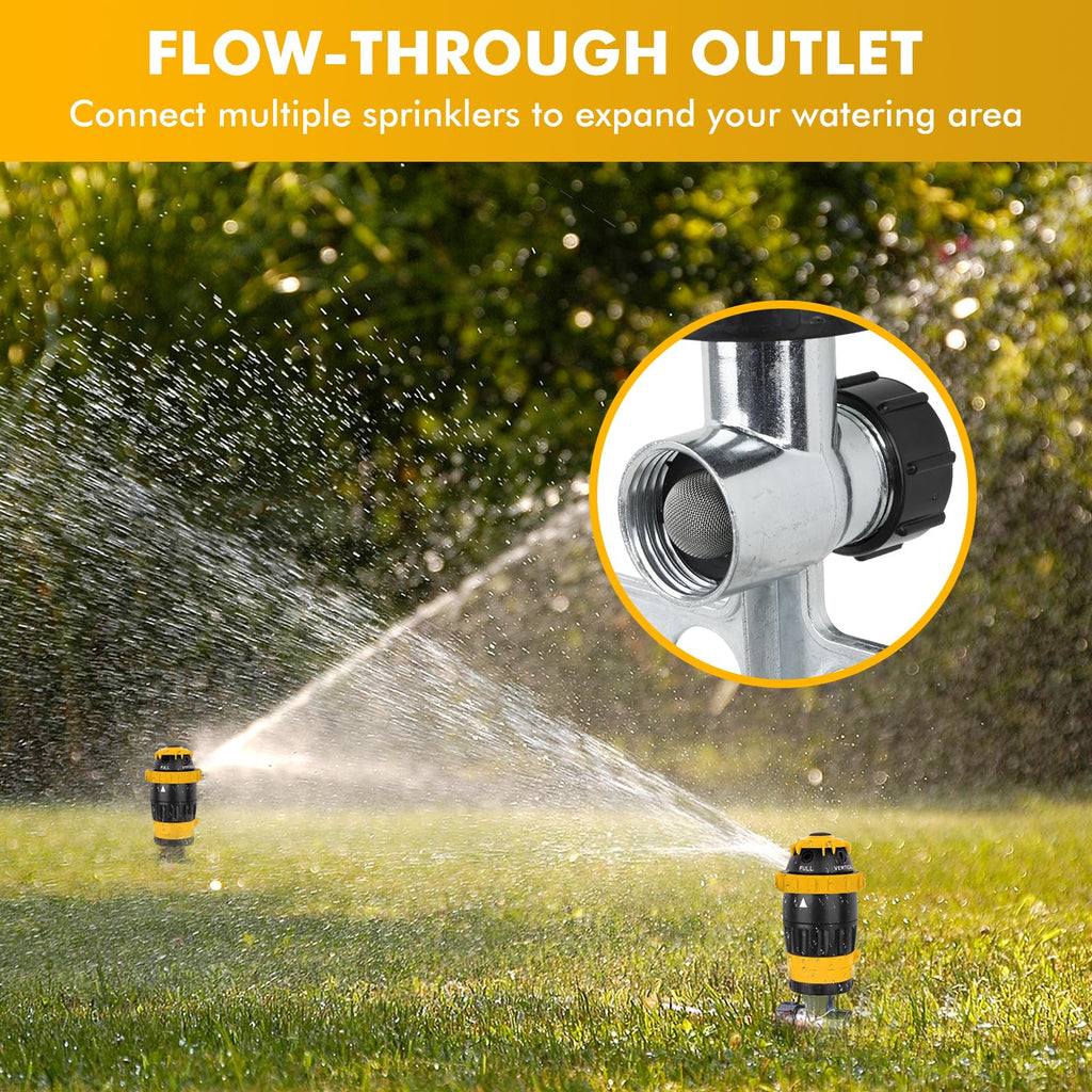 RESTMO Gear Drive Sprinkler with Metal Spike Base, 5-Pattern Heavy Duty Gardening Watering System, Multi-Adjustable Lawn Sprinkle for Garden Plant, Flower Bed and Large Yard Area Watering, Gray