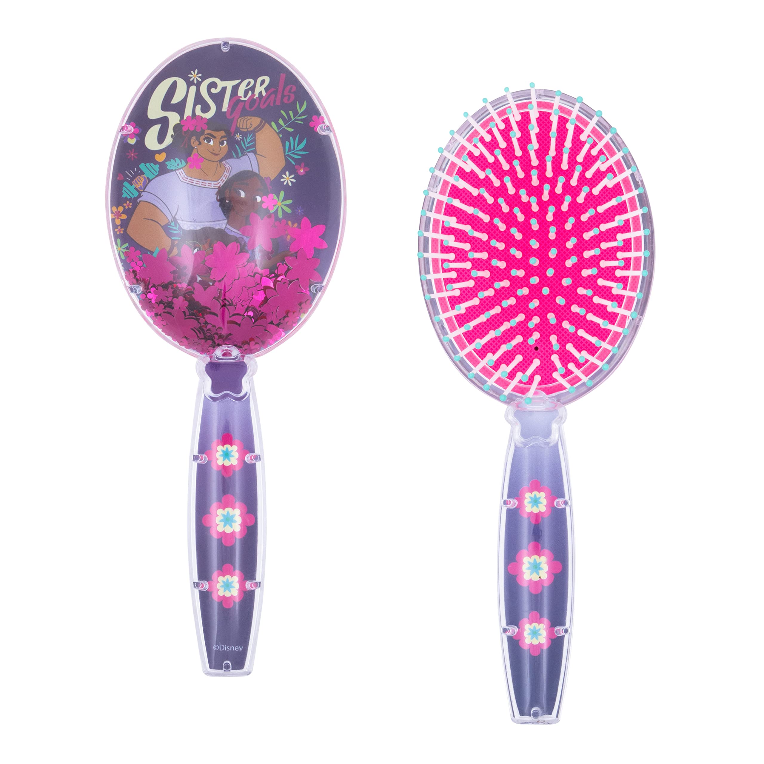 CoComelon Hair Brush with Magical Sparkling Stars Confetti HairBrush, Green - Kids Hair Brush Ages 3+