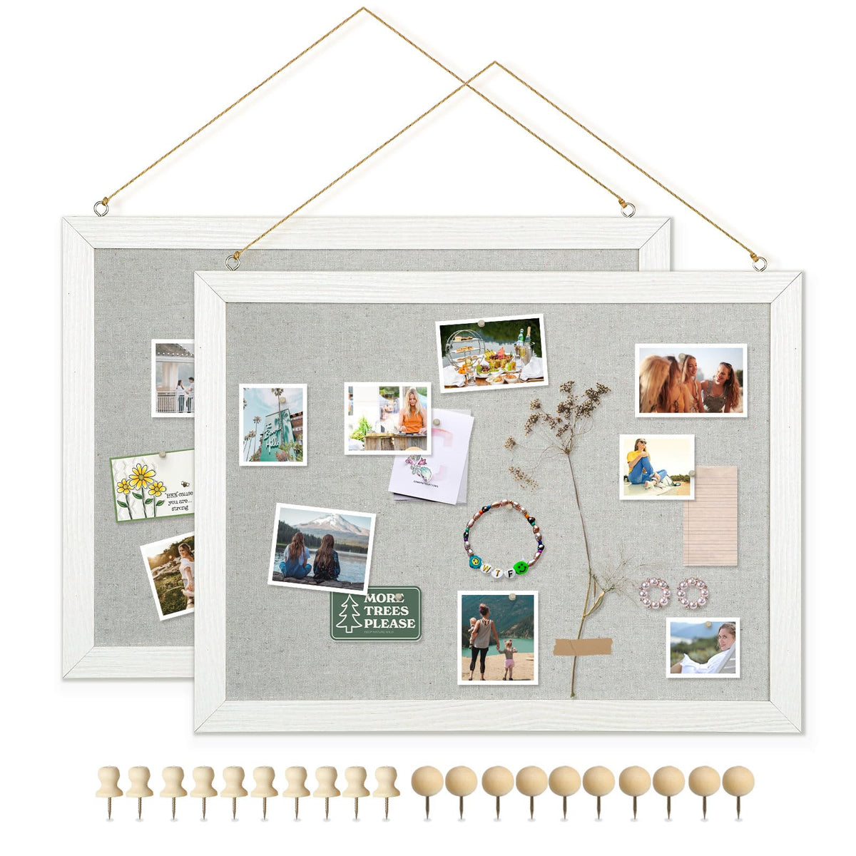 DOLLAR BOSS Black Cork Board with Linen Double-Sided 16''X 12'', Black Cork Boards for Walls, Wood Frame Bulletin Board Hanging Pin Board, Cork Board for Office Home School 1-Pack