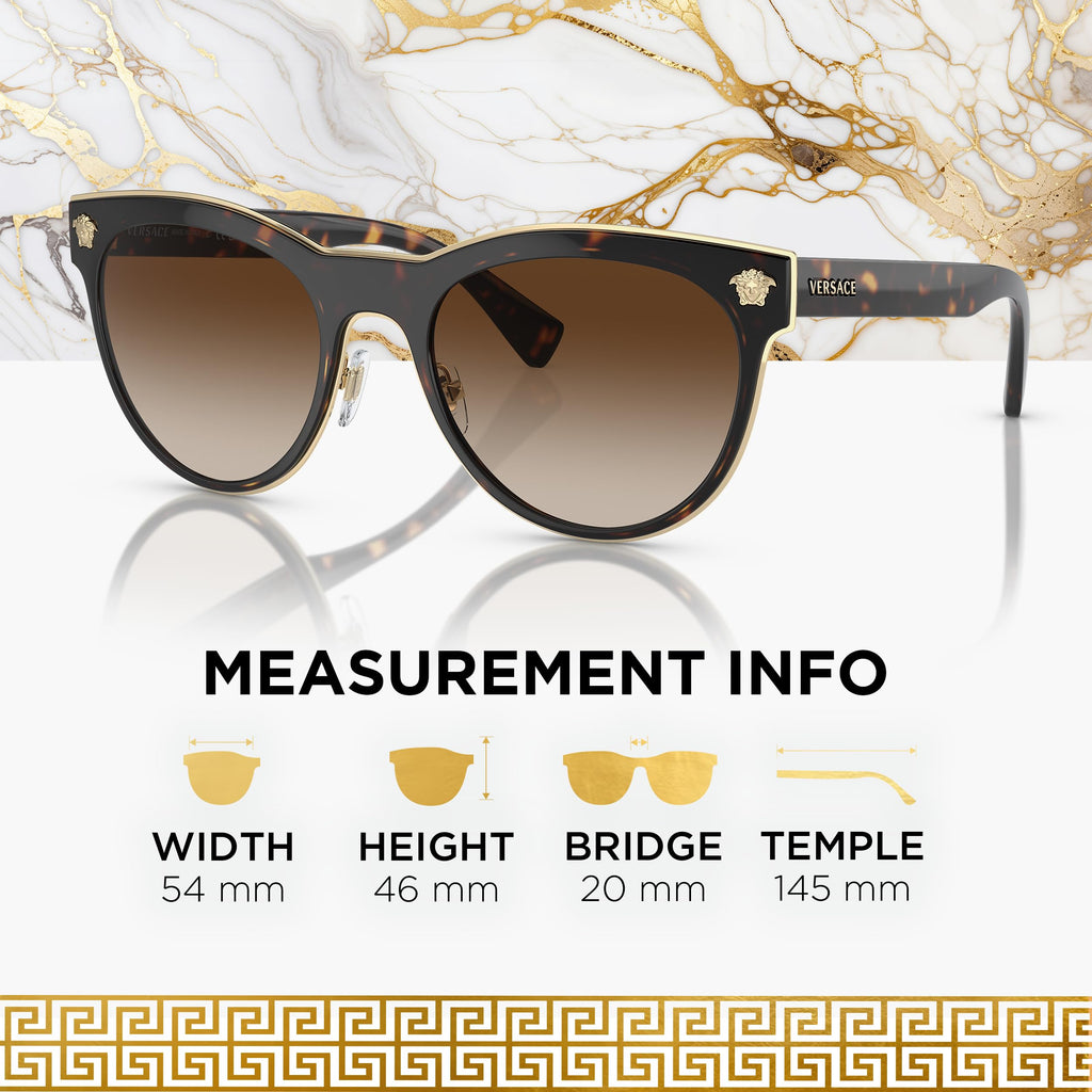VERSACE VE2198 Phantos Shape Metal Sunglasses 54mm