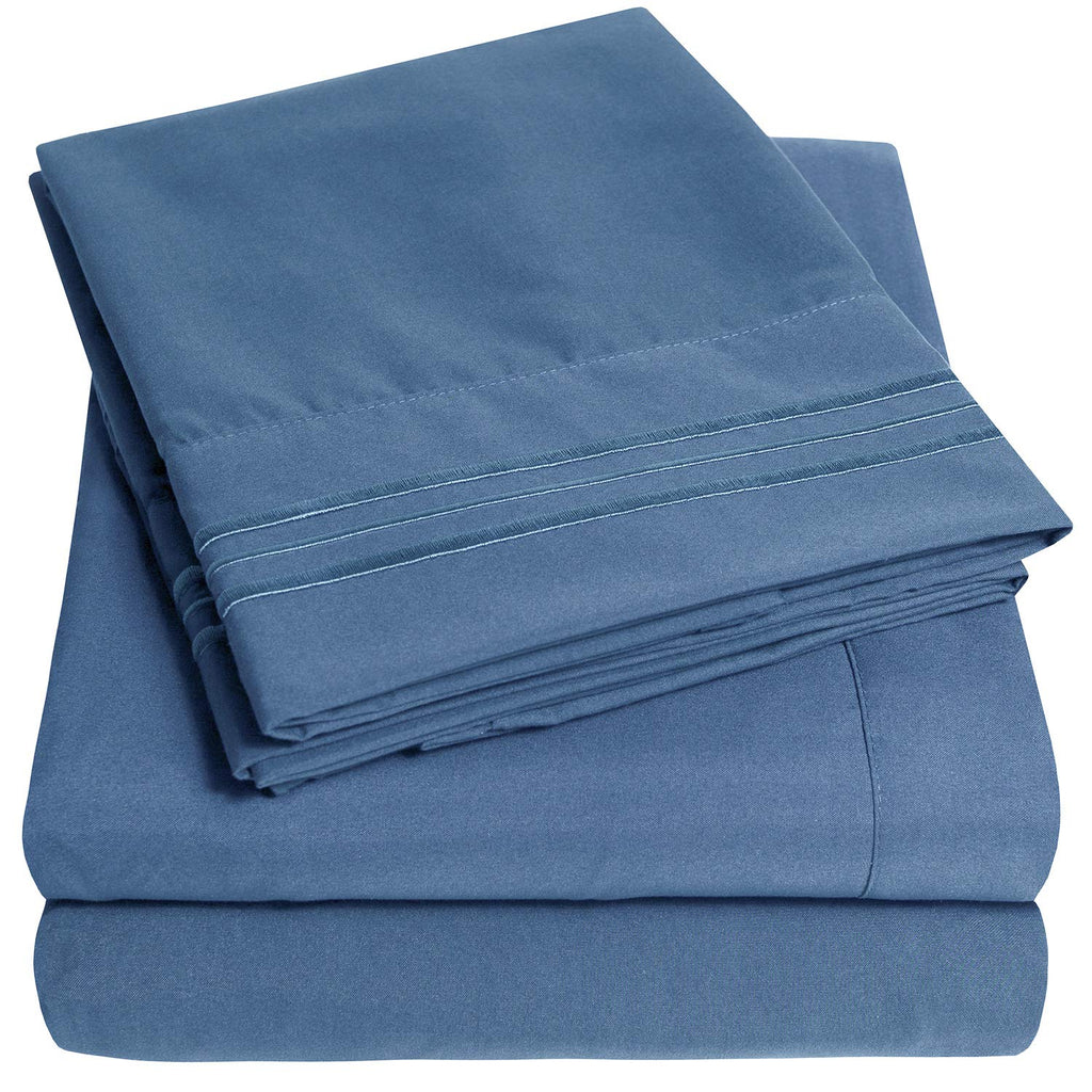 1500 Supreme Collection Extra Deep Pocket Sheets Set - Luxury Soft Bed Sheets, Wrinkle Free, Bedding, Over 40 Colors, 21 inch Extra Deep Pocket, Twin, Black