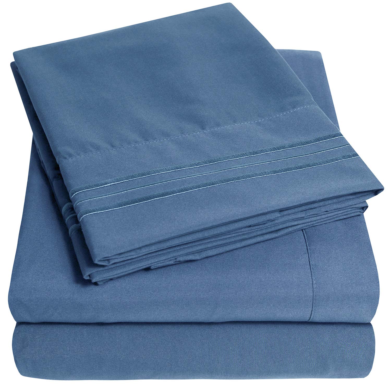 1500 Supreme Collection Extra Deep Pocket Sheets Set - Luxury Soft Bed Sheets, Wrinkle Free, Bedding, Over 40 Colors, 21 inch Extra Deep Pocket, Twin, Black