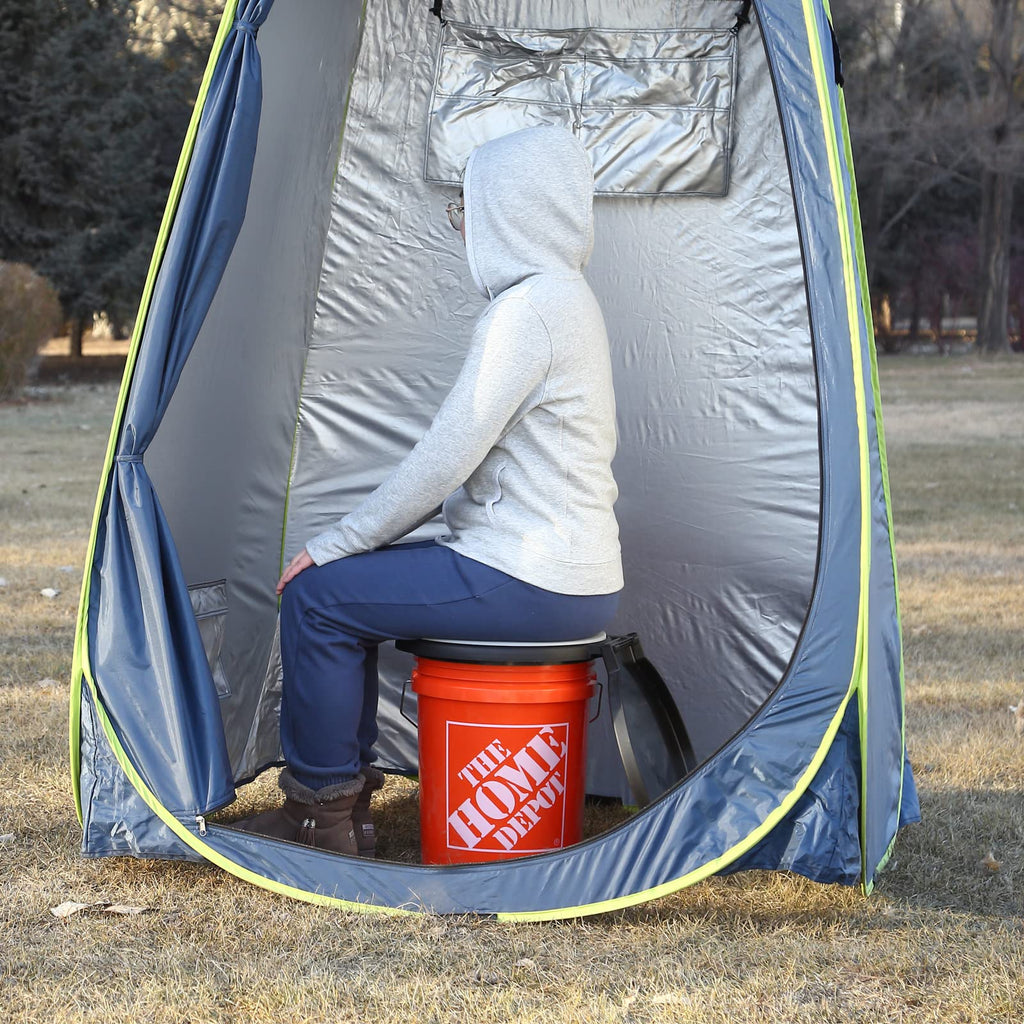 TRIPTIPS Portable Toilet with Soft Cushion, 5 Gallon Rotatable Lid, Adults and Kids Camping Toilet Seat for 5 Gal Bucket