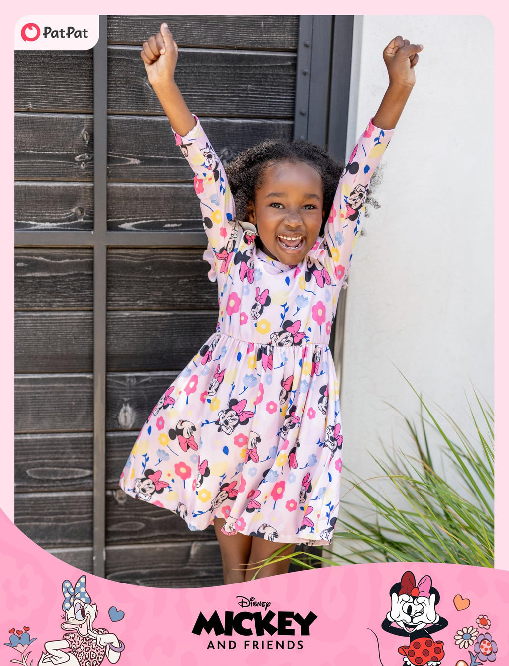Disney Princess Frozen Elsa Minnie Mickey Stitch Ruffle Sleeve Dress A Line Long Sleeve Kids Clothes Baby to Toddler