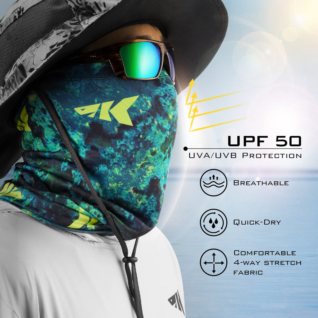 KastKing Sol Armis Neck Gaiter - UPF 50 Face Mask - UV Sun Protection Mask for Men & Women, Fishing, Hiking