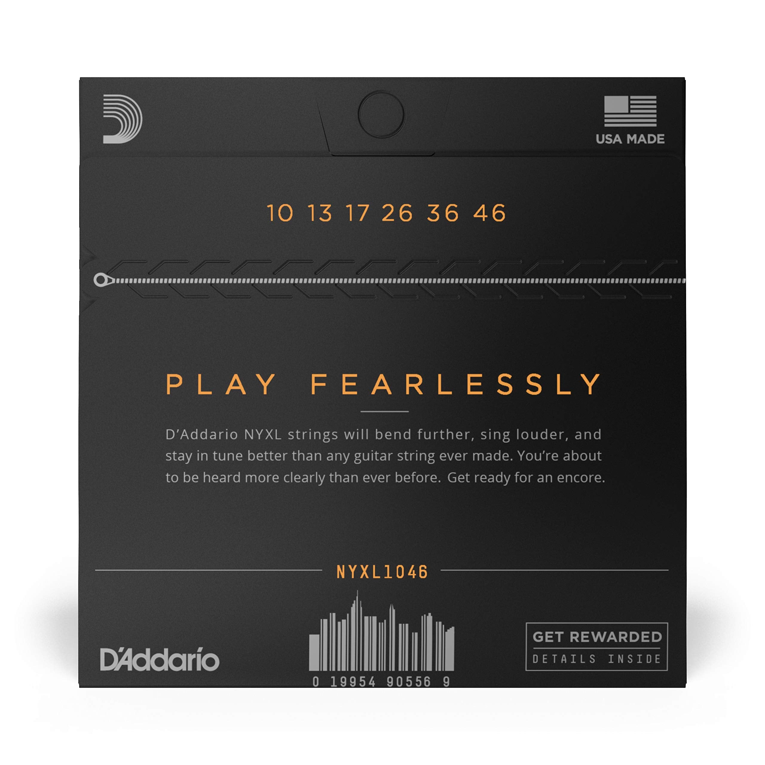 D'Addario Electric Guitar Strings, NYXL Nickel Plated, NYXL1149, Medium Gauge 11-49, 6-String Set, Pack of 1