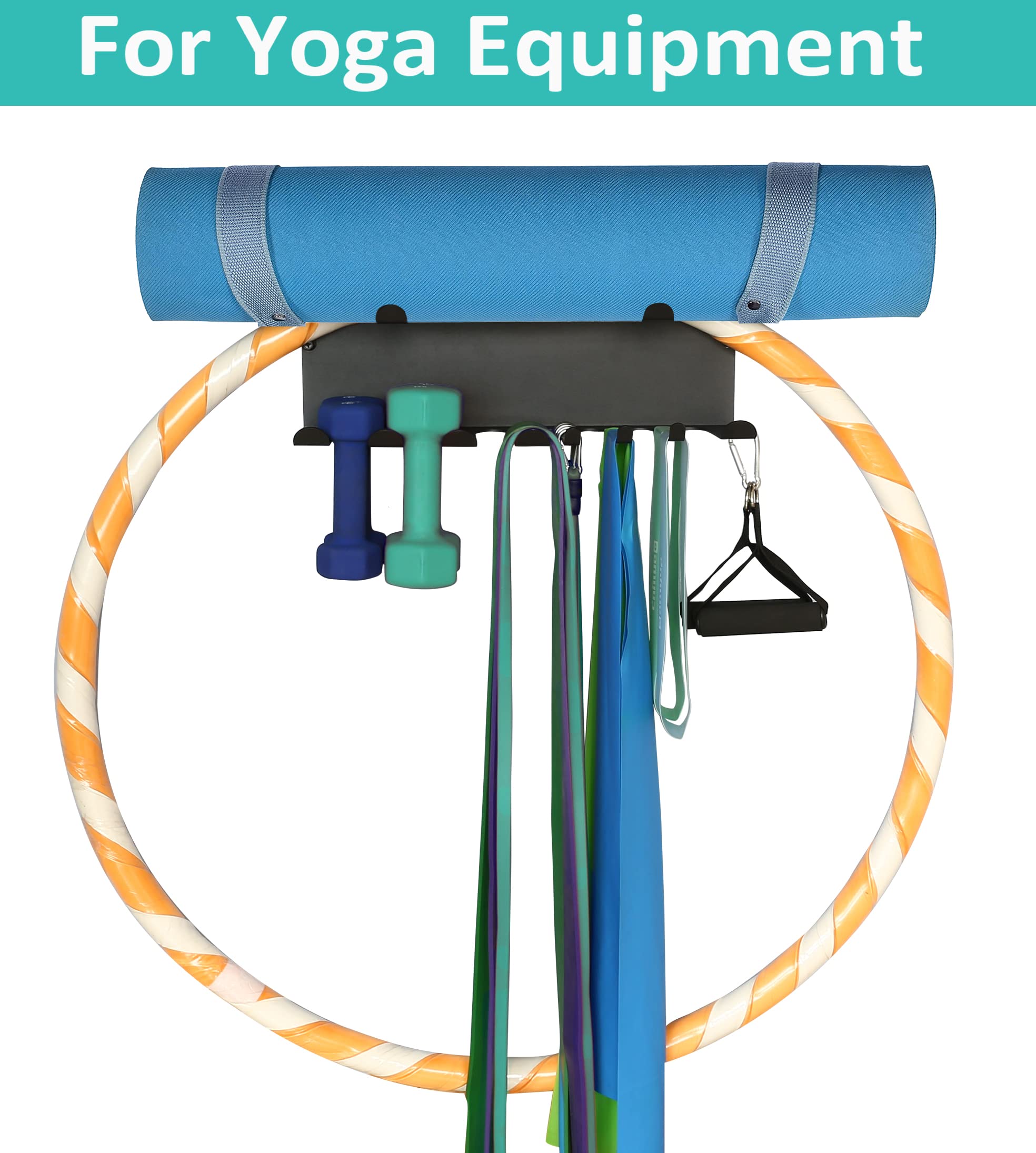 Multi-Purpose Gym Equipment Storage Rack Resistance Bands Storage Hanger Barbell Rack Heavy Duty Gym Rack for Exercise Bands, Lifting Belts and Jump Ropes