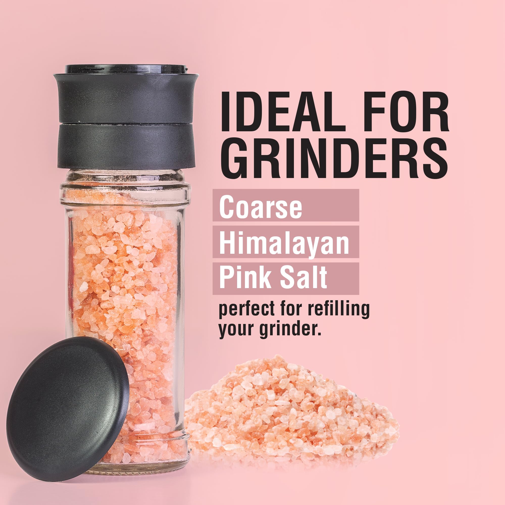 Pink Himalayan Salt - (Coarse Grain) - 1 lb Bag - All Purpose Cooking & Table Salt - Our Salt will work in a Salt Mill or Salt Grinder - Non GMO, OU Kosher Sea Salt - Nutrient and Mineral Dense for Health - 100% Certified & Tested. By The Spice Lab