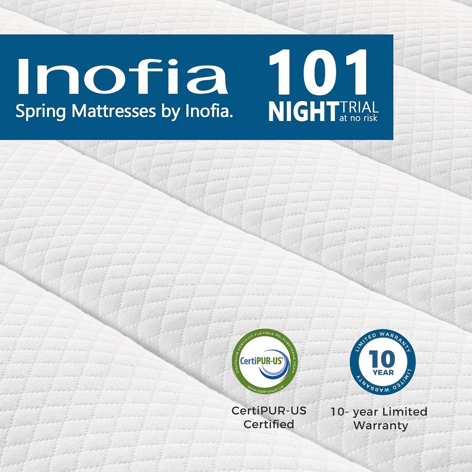 Inofia Full Mattress 10 Inch - Multilayer Hybrid Full Size Mattress in a Box, Memory Foam and Pocket Spring Mattress with Dual Knitted Fabrics for Cool Comfy Sleep, Full Size, 10''