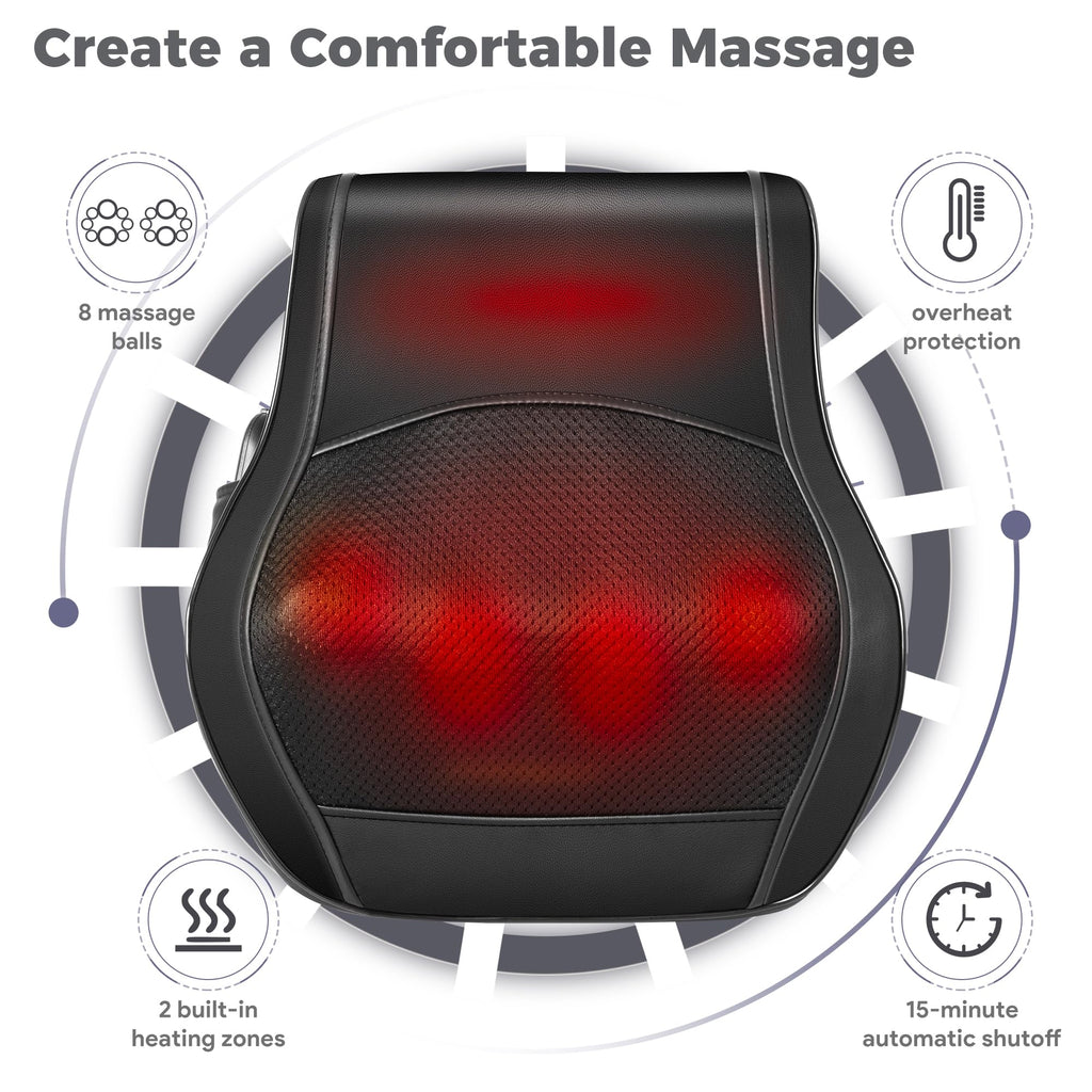 Brelley Neck and Back Massager for Pain Relief Deep Tissue with Heat, Shiatsu Shoulder Massager with Bi-Directional Rotating Head for Neck, Back, Shoulders, and Legs