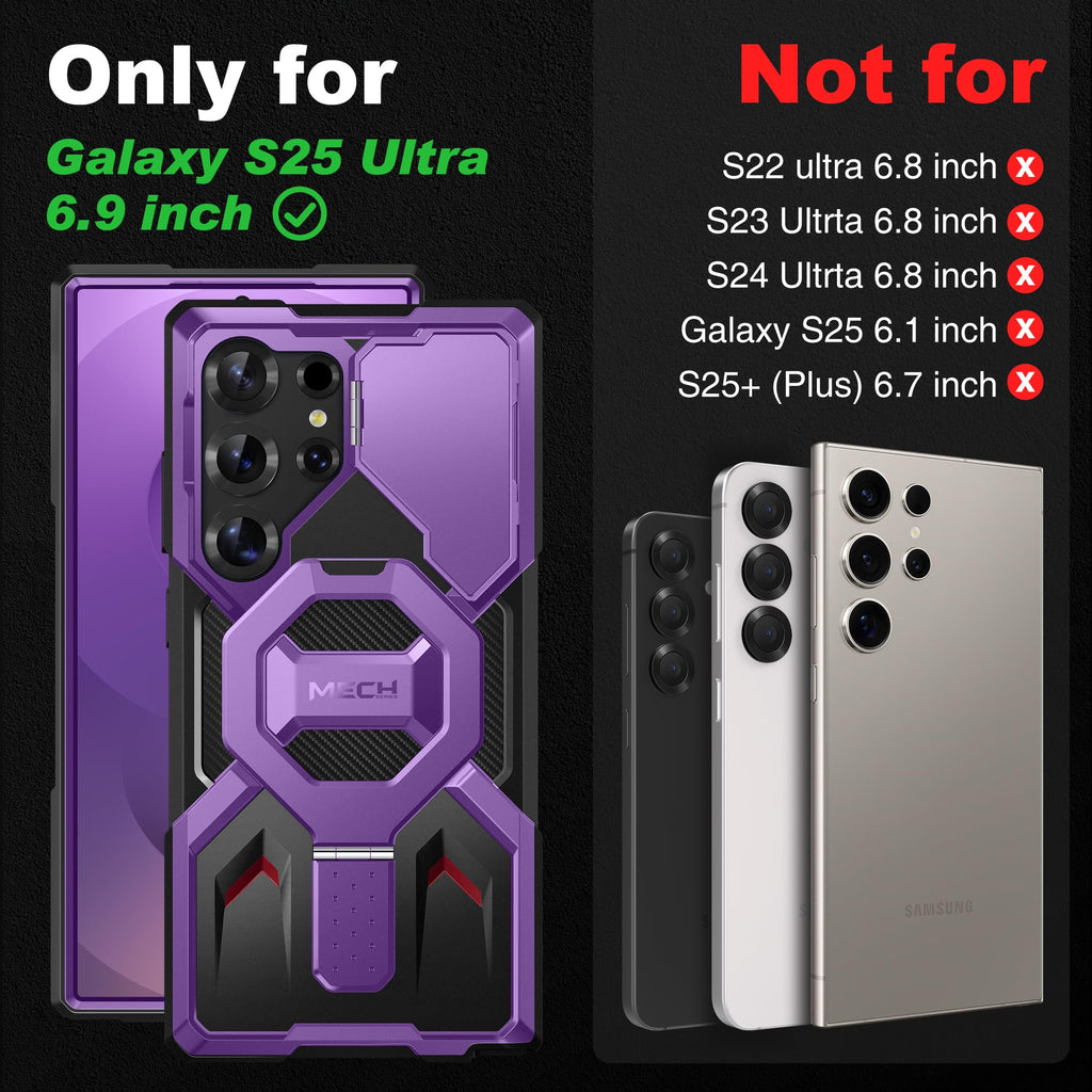 TONGATE Magnetic Stand for Samsung Galaxy S25 Ultra Case with Privacy Screen Protector, [Compatible with Magsafe] [Military Drop Protection] S25 Ultra Case with Camera Cover & Belt Clip, Black 6.9"