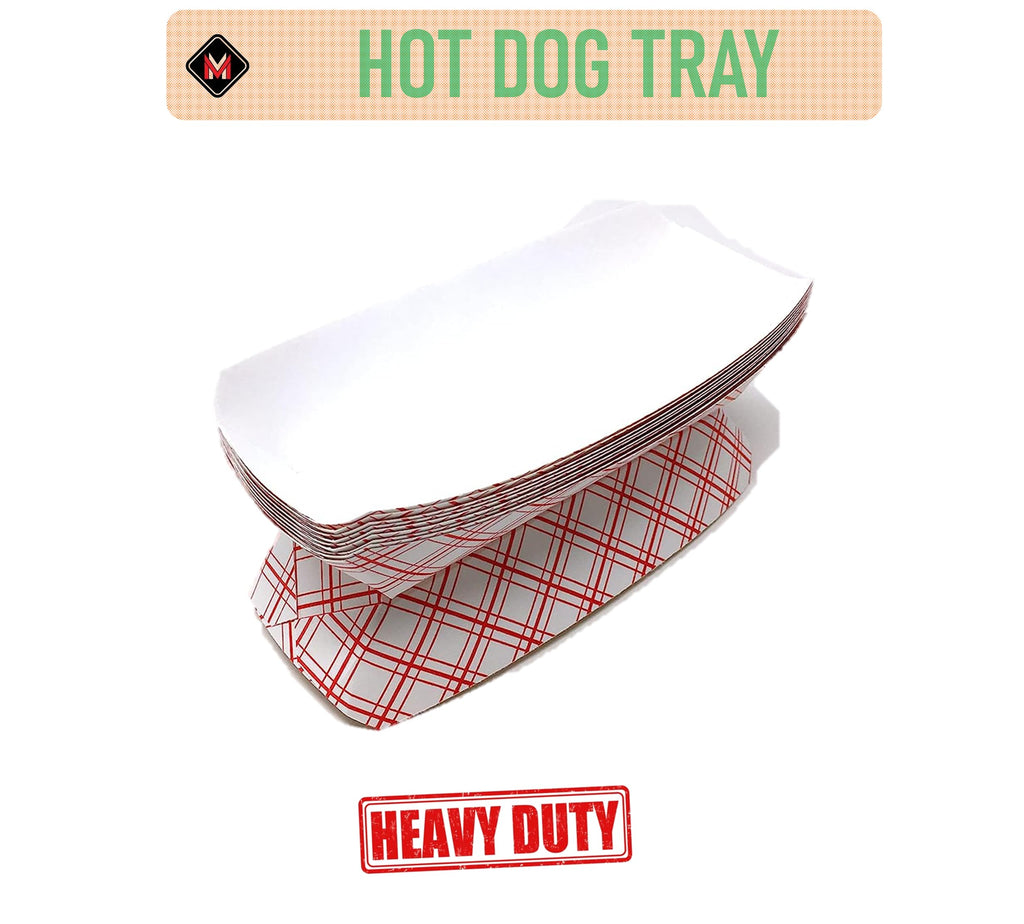 Mr Miracle 7 Inch Paper Hot Dog Tray in Kraft Paper. Pack of 25. Disposable, Recyclable and Fully Biodegradable. Made in USA