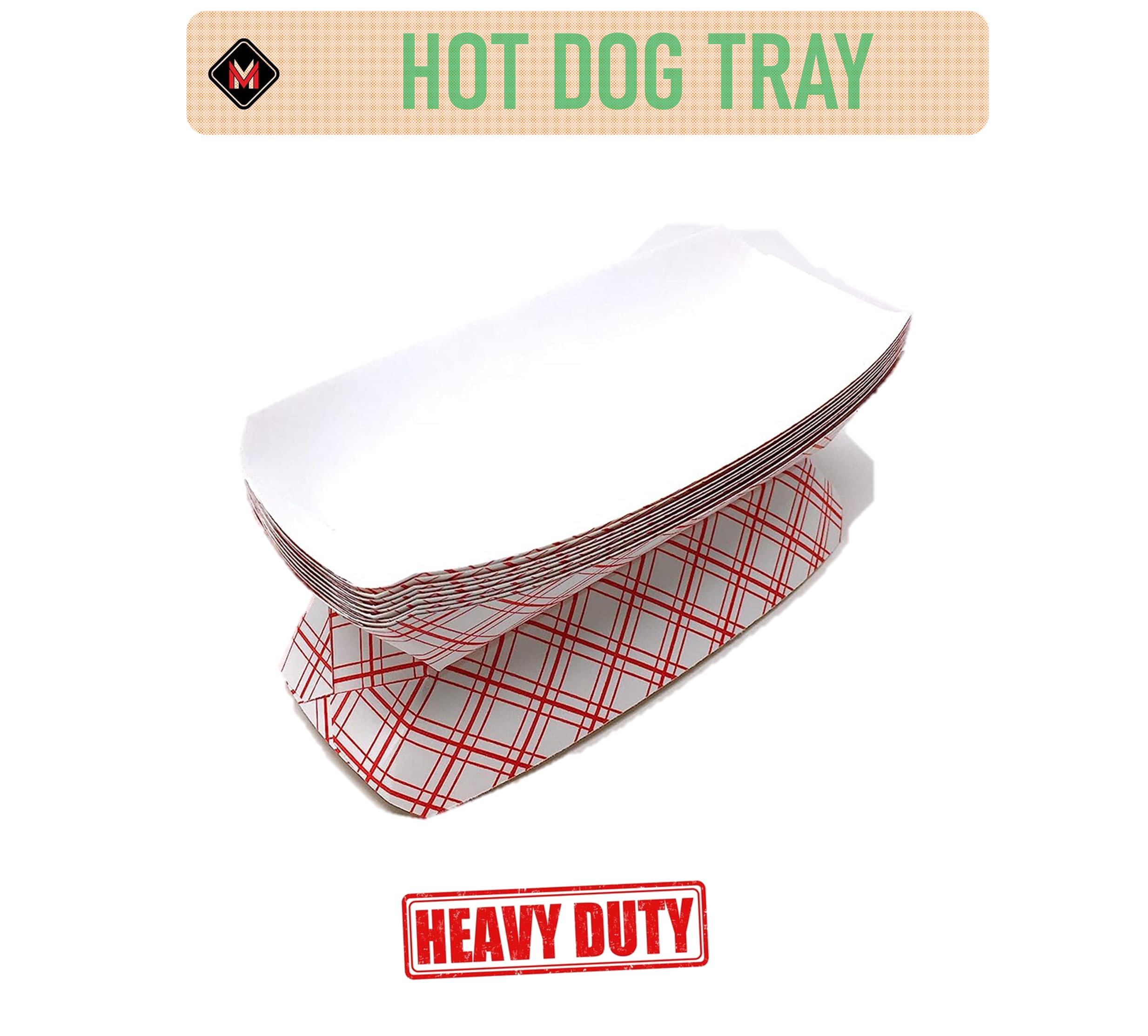 Mr Miracle 7 Inch Paper Hot Dog Tray in Kraft Paper. Pack of 25. Disposable, Recyclable and Fully Biodegradable. Made in USA