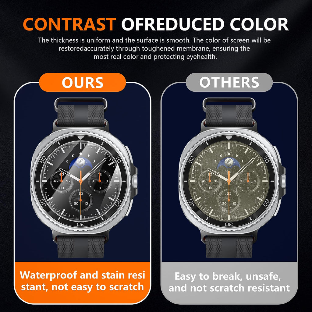 Suoman 4-Pack for Samsung Galaxy Watch 4 Classic 46mm Tempered Glass Screen Protector for Galaxy Watch 4 Classic 46mm Smartwatch [2.5D 9H Hardness] [Anti-Scratch]