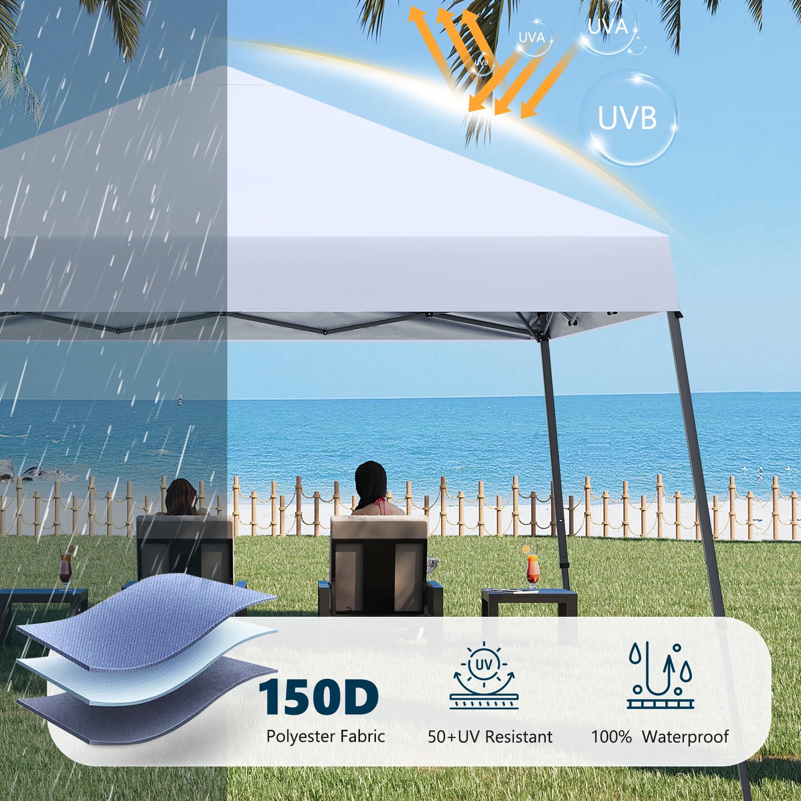 MASTERCANOPY Portable Pop Up Canopy Tent with Large Base (10x10,Dark Gray)