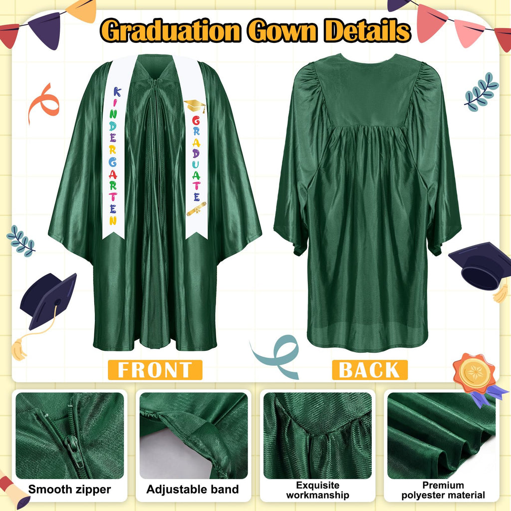 Sintuff 7 Pcs Kindergarten Preschool Graduation Cap and Gown with Bear Gifts 2026 Grad Stole Tassel Sash for Toddler Kids
