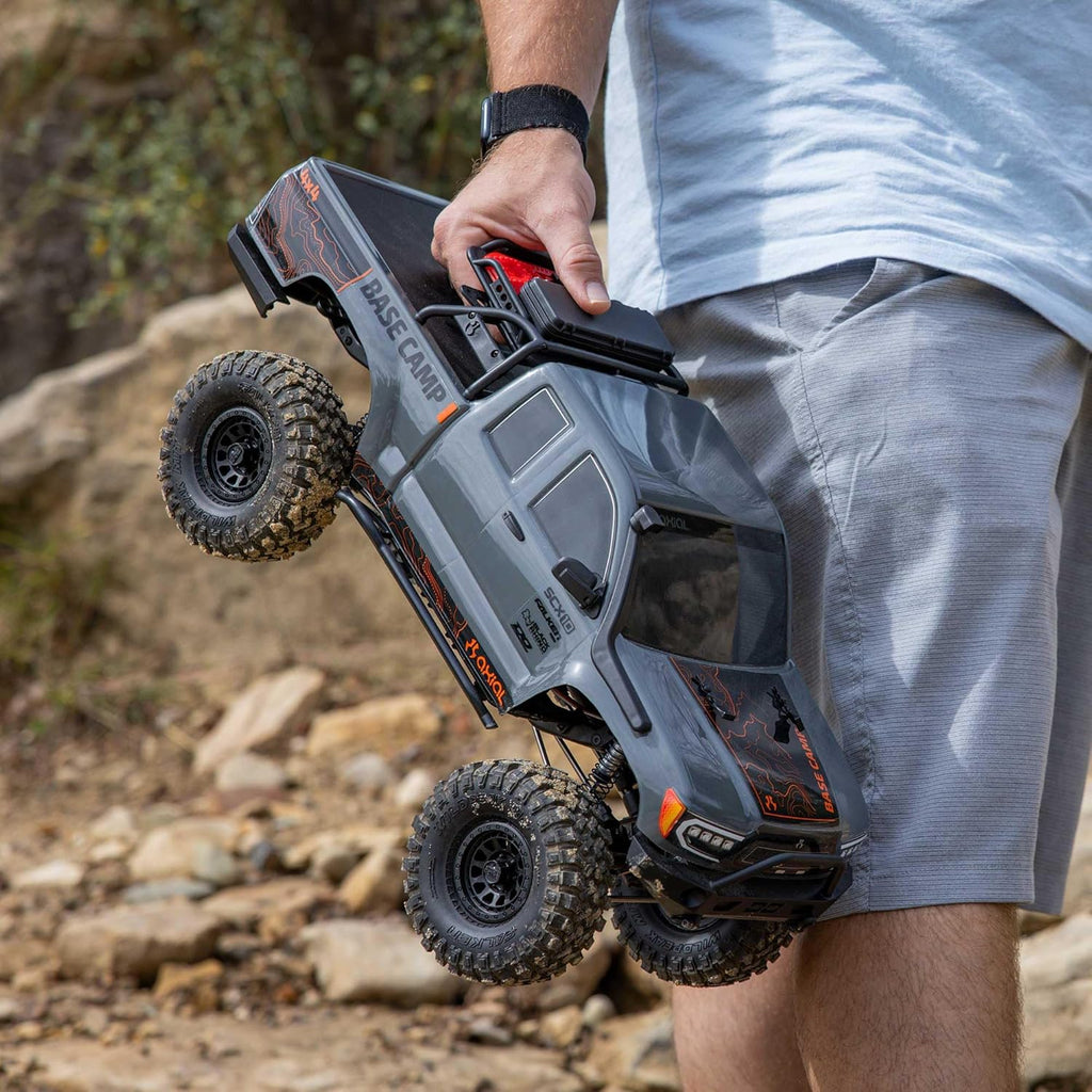 Axial RC Truck 1/10 SCX10 III Base Camp 4X4 Rock Crawler Brushed RTR (Battery and Charger Not Included), Gray, AXI-1375T2
