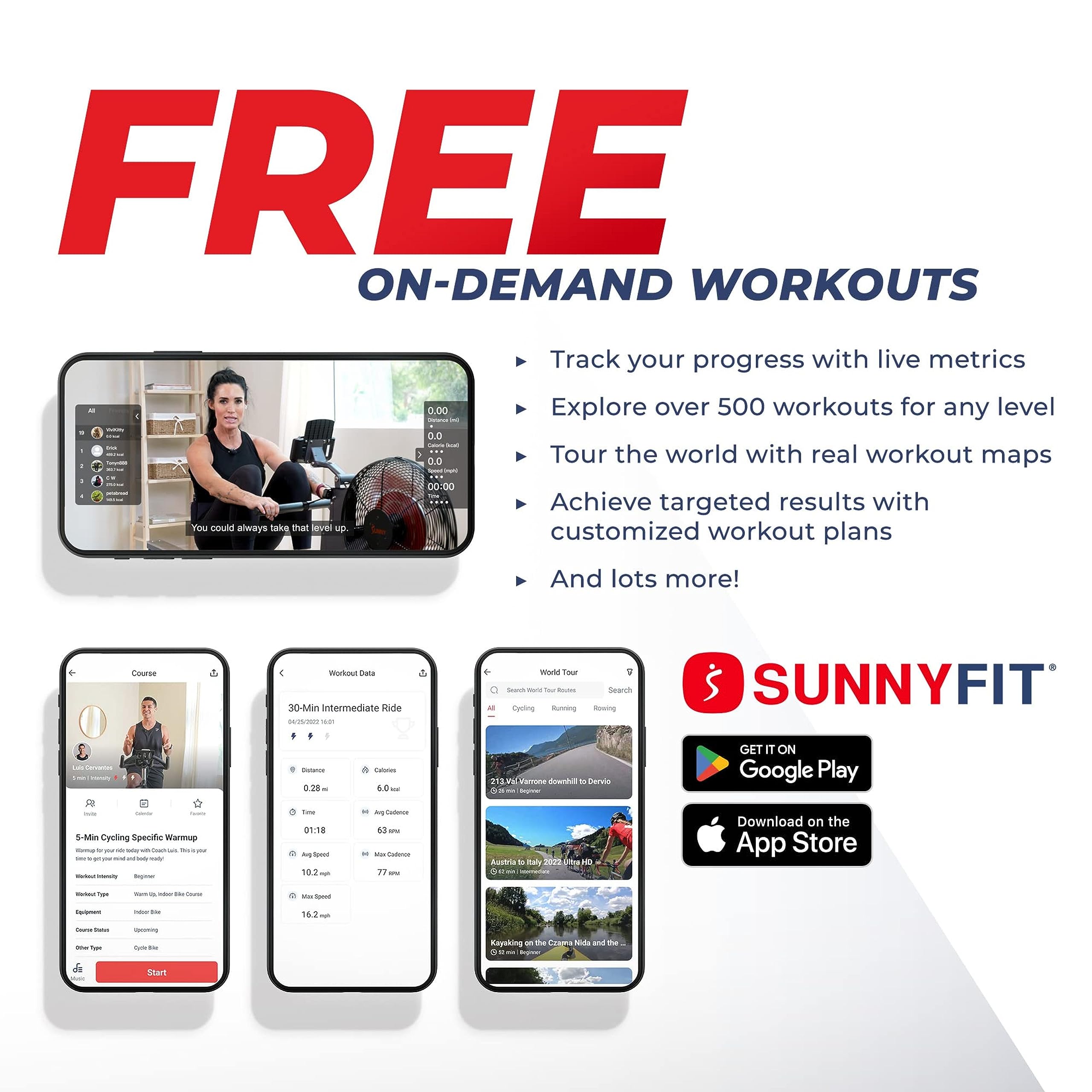 Sunny Health & Fitness Magnetic Rowing Machine for Home Exercise, Quiet & Smooth Rower with Compact Storage and Optional Free SunnyFit App Connectivity