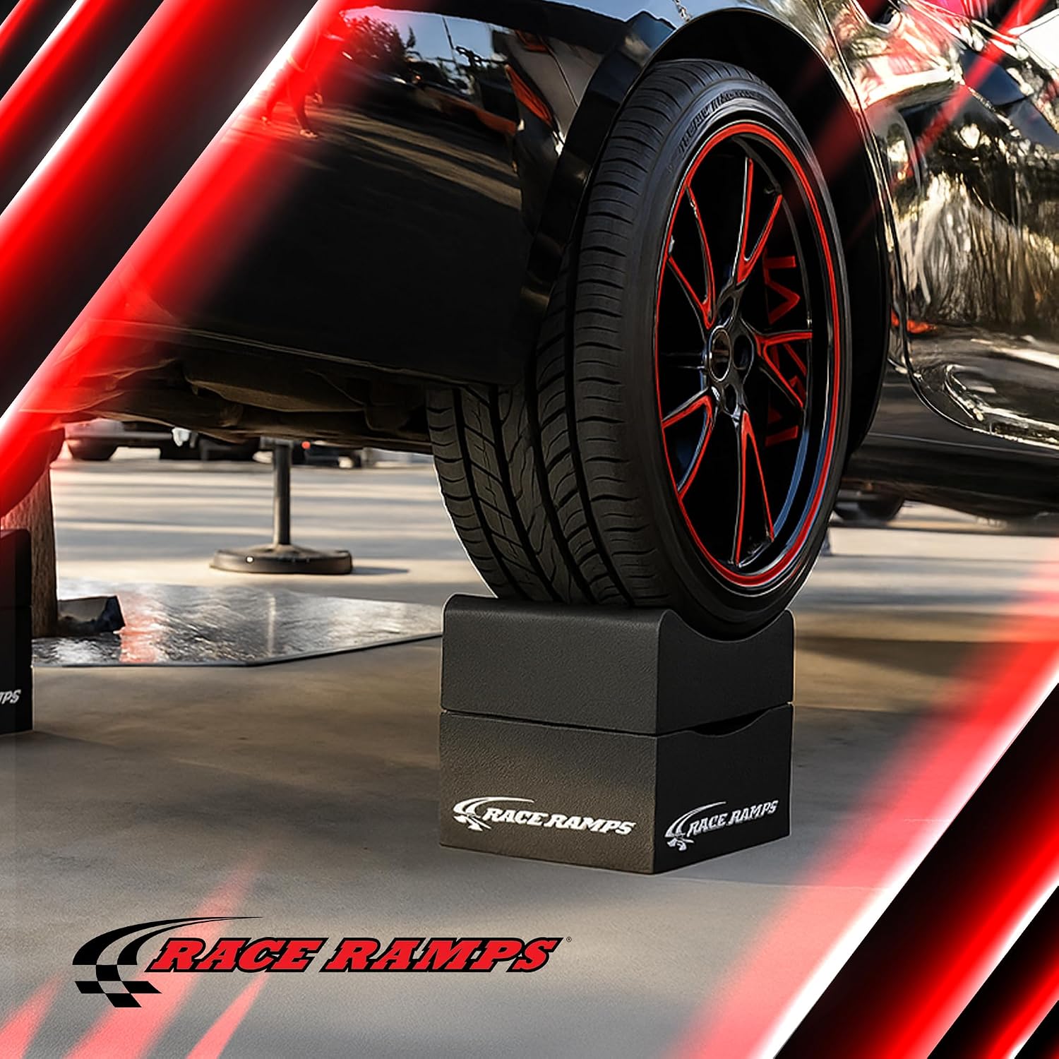 Race Ramps 2-Pack RR-WC-10-2 Car Wheel Cribs, Lightweight & Non-Scratch for Maintenance & Display, 10" - Portable Automotive Platform Riser for Oil Changes and Garage Use