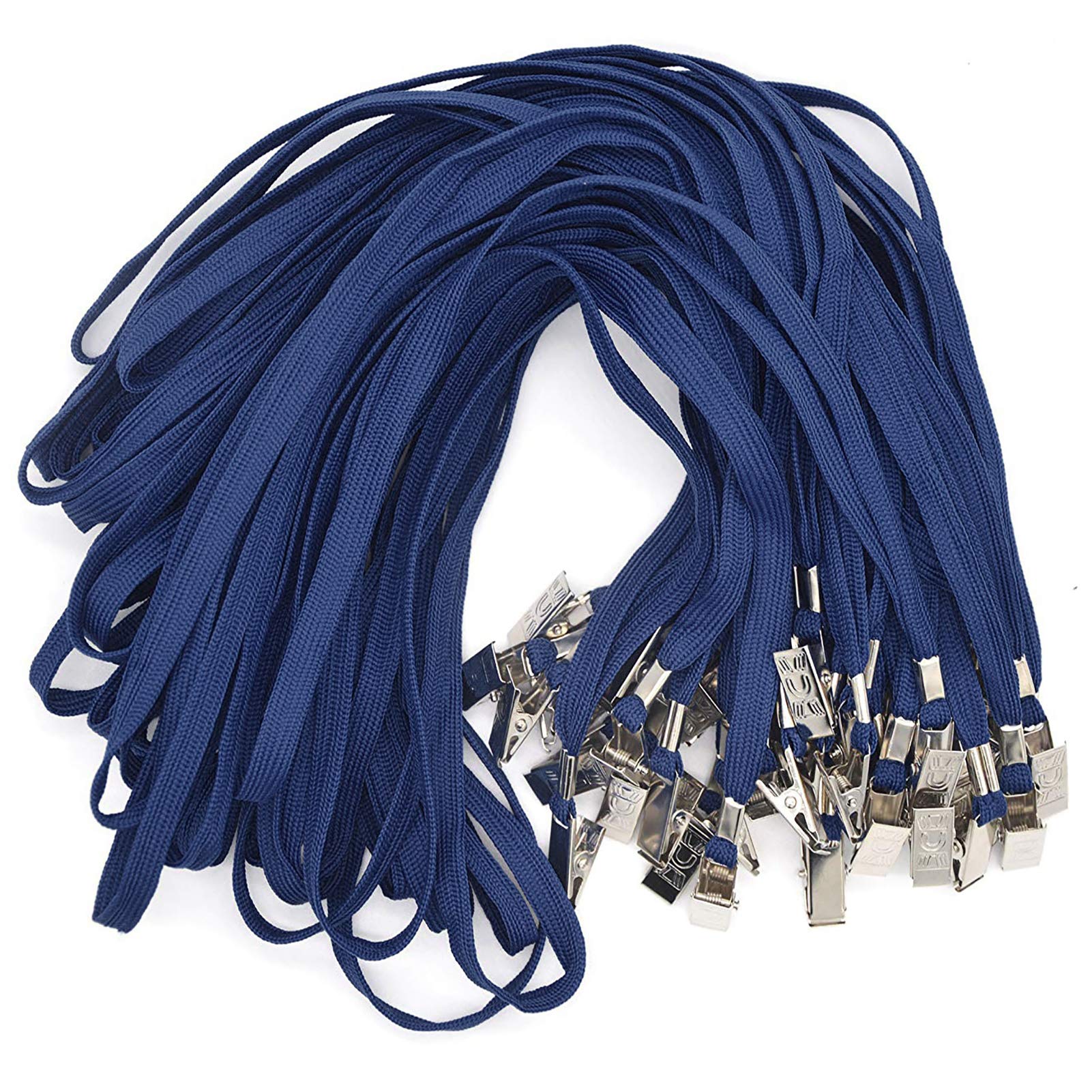 Bird Fiy Black Lanyards 100 Pack Bulk Badge Lanyards with Clip Neck Flat Lanyard with Badge Lanyard Bulldog Clip