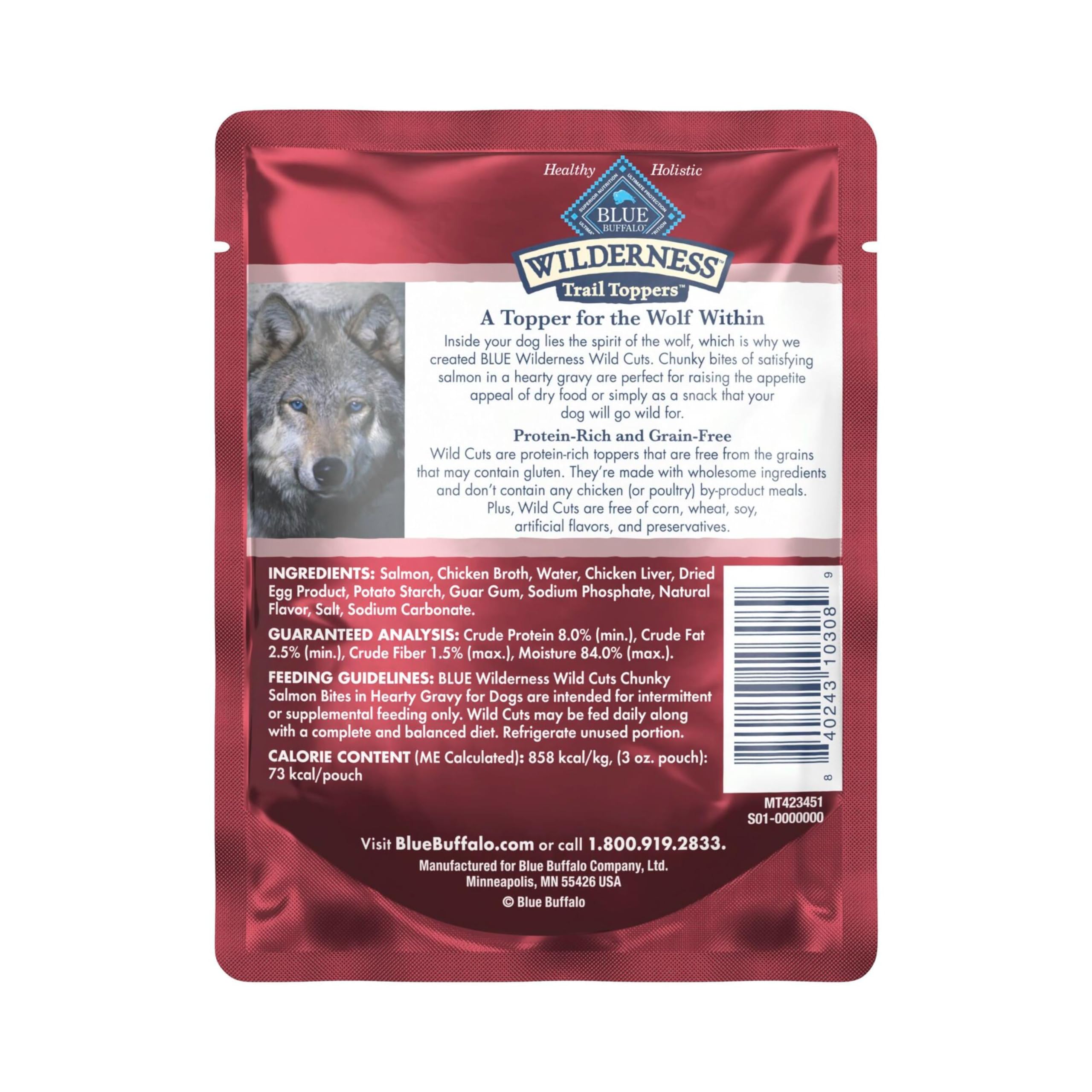 Blue Buffalo Wilderness Wild Cuts Trail Toppers Chunky Bites In Hearty Gravy - Beef - 3 Oz
