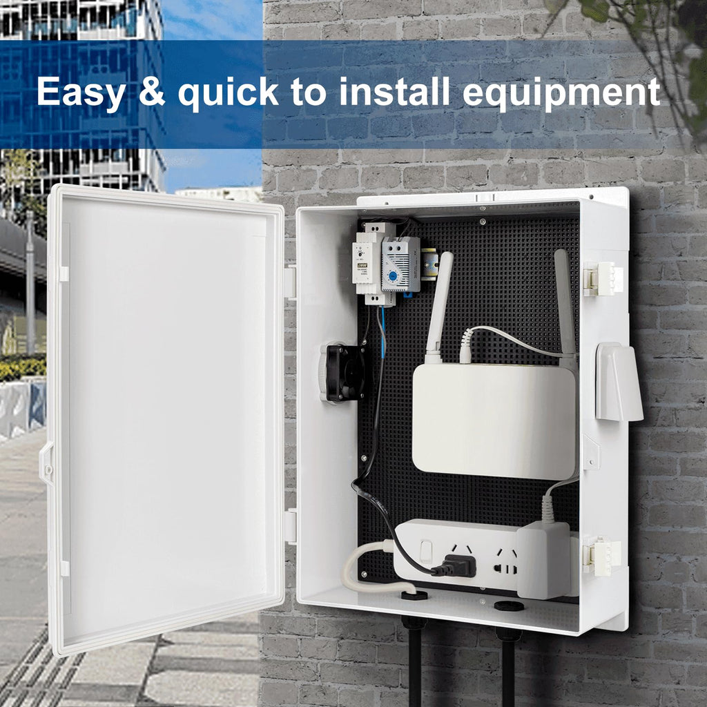 Namunanee Outdoor Electrical Junction Box, ABS Water Resistant Enclosure with Internal Mounting Panel & Hinged Cover, 9.2" H* 7" L* 4.6" W