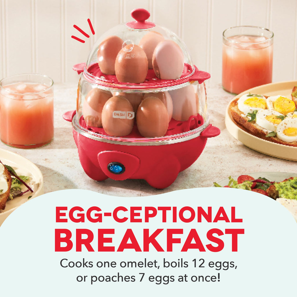 Dash Deluxe Egg Cooker - Boiler, Poacher & Steamer - Includes Measuring & Recipe Guide - Dishwasher Safe - BPA Free - Holds 12 Eggs, Aqua