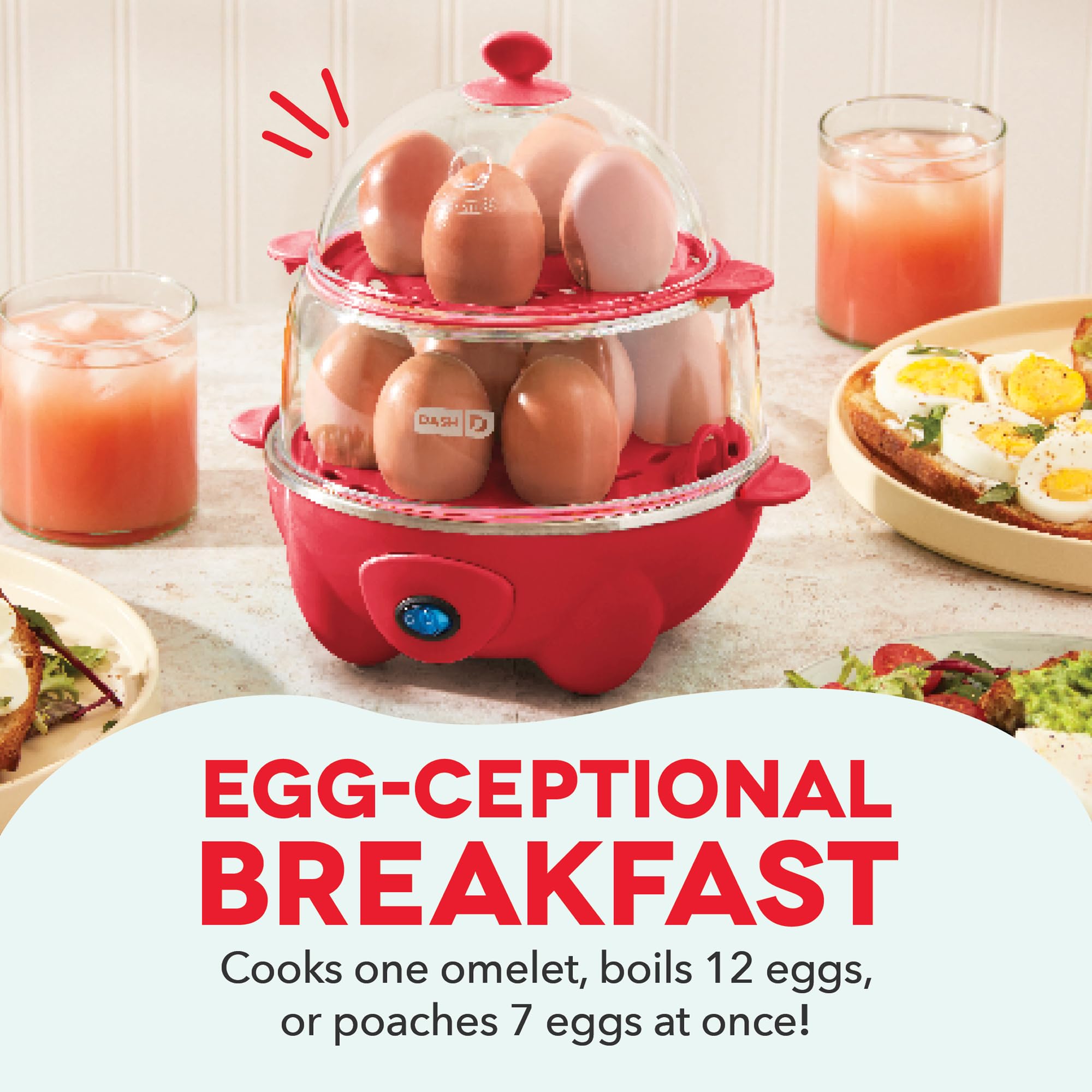 Dash Deluxe Egg Cooker - Boiler, Poacher & Steamer - Includes Measuring & Recipe Guide - Dishwasher Safe - BPA Free - Holds 12 Eggs, Aqua