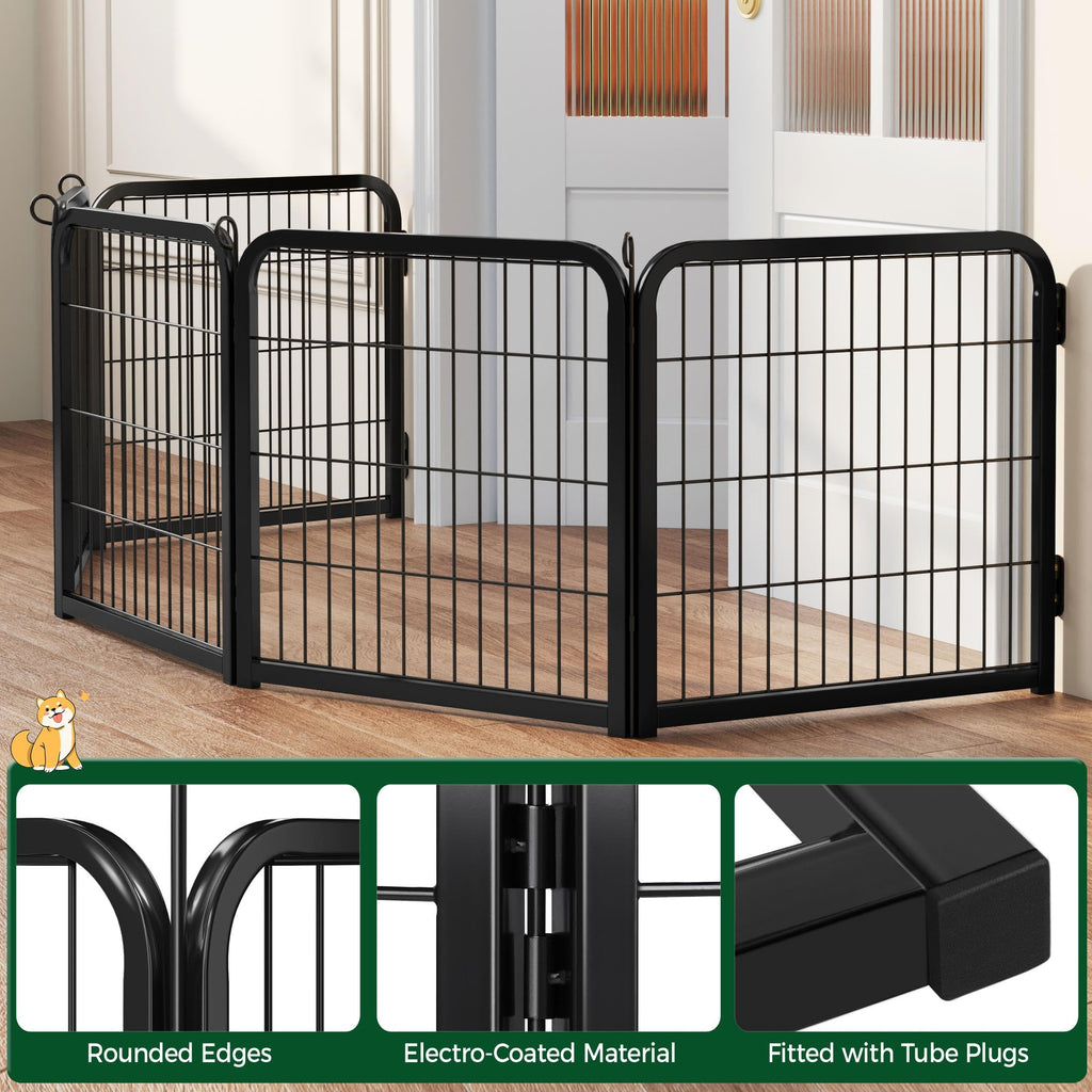 Yaheetech Dog Playpen, 24 inch 2 Panels Dog Pen for Indoor Heavy Duty Puppy Exercise Pen Metal Pet Fence for RV Camping/Yard/Garden