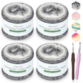 Katech Fairyland Yarn for Crocheting Knitting-Gradient Yarn Cake-4 Pack of 100g/3.52 oz-Soft DK Light Weight #3-60% Cotton 30% Acrylic 10% Wool-Perfect for Scarves, Shawls, Blankets and Garments(A)